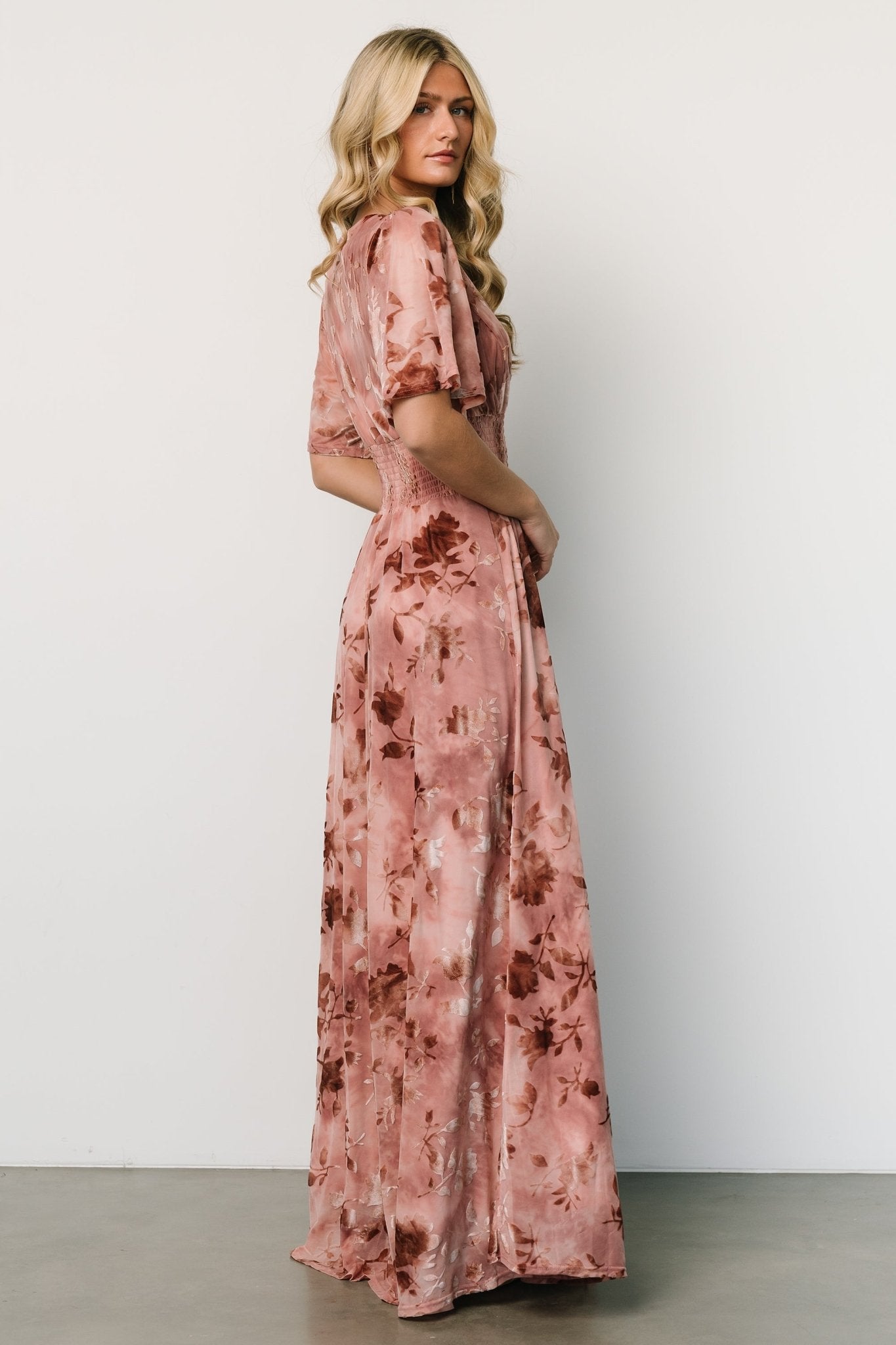 Veronica Velvet Maxi Dress | Blush Cheap