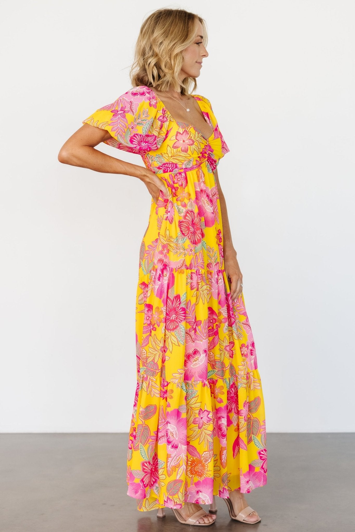 Darla Maxi Dress | Yellow + Pink Floral Sale Real