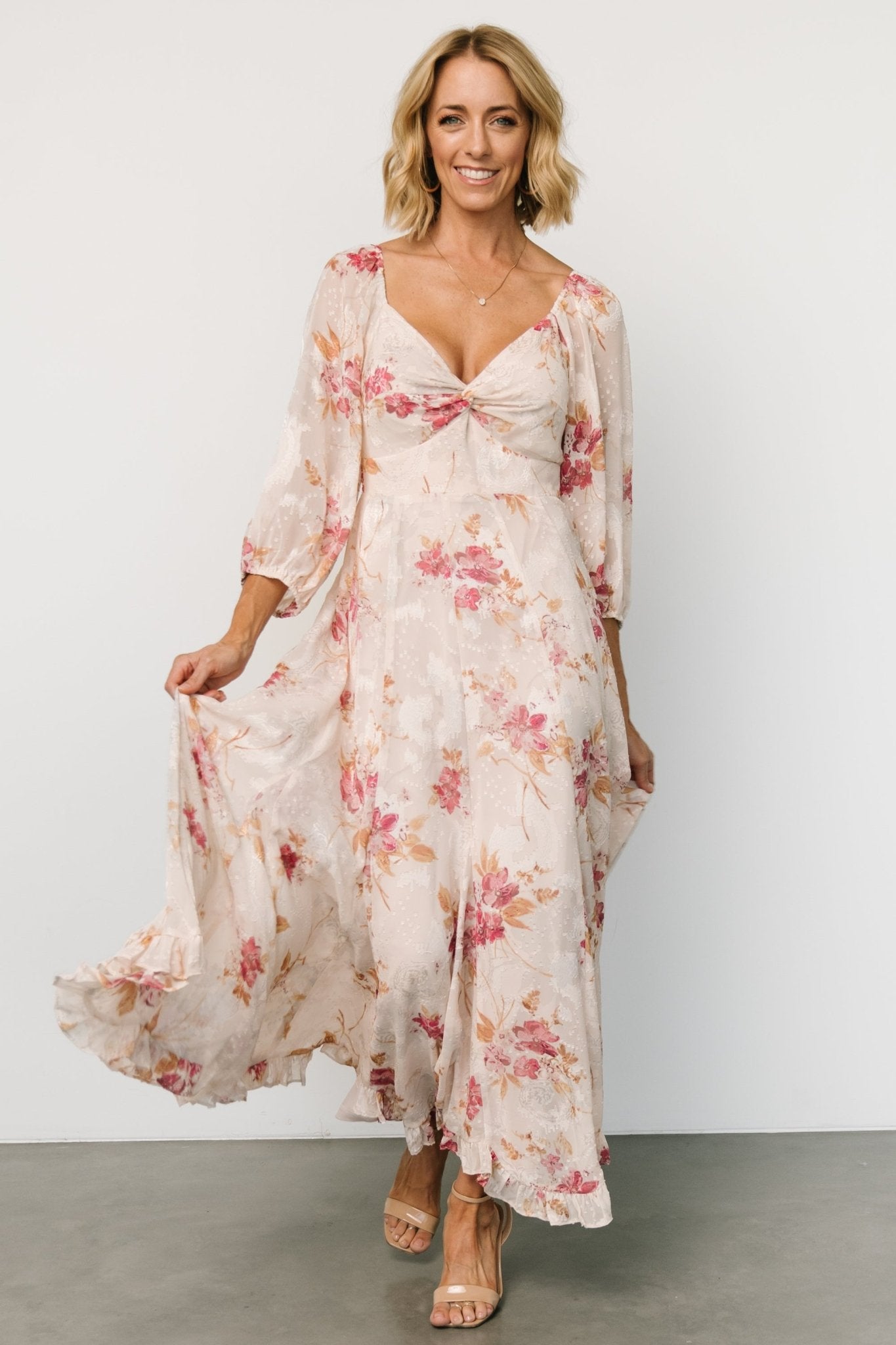 Estefania Maxi Dress | Blush + Pink Floral Outlet Classic