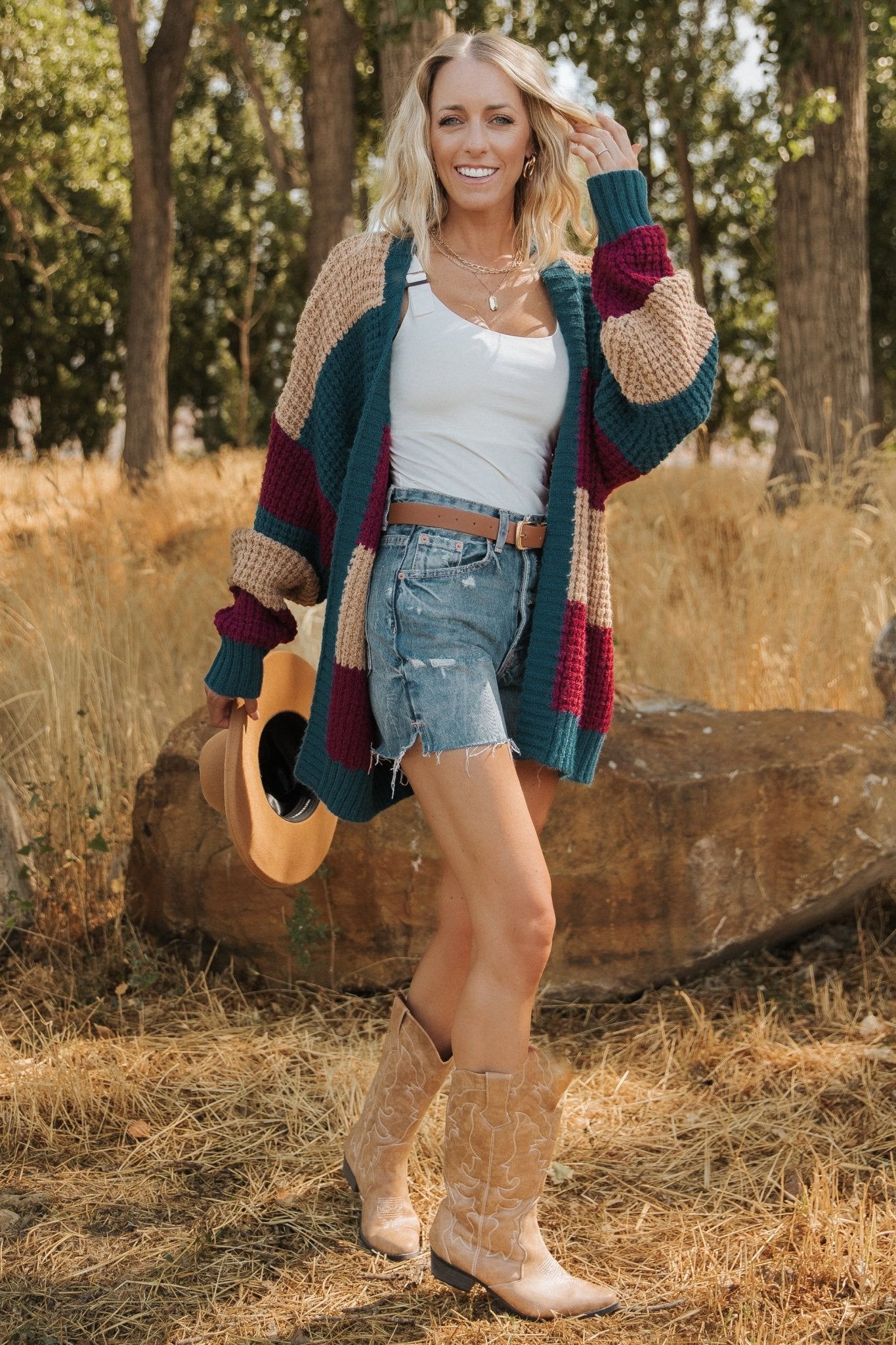 Jonah Chunky Knit Cardigan | Deep Topaz Multi Nicekicks Cheap Pice