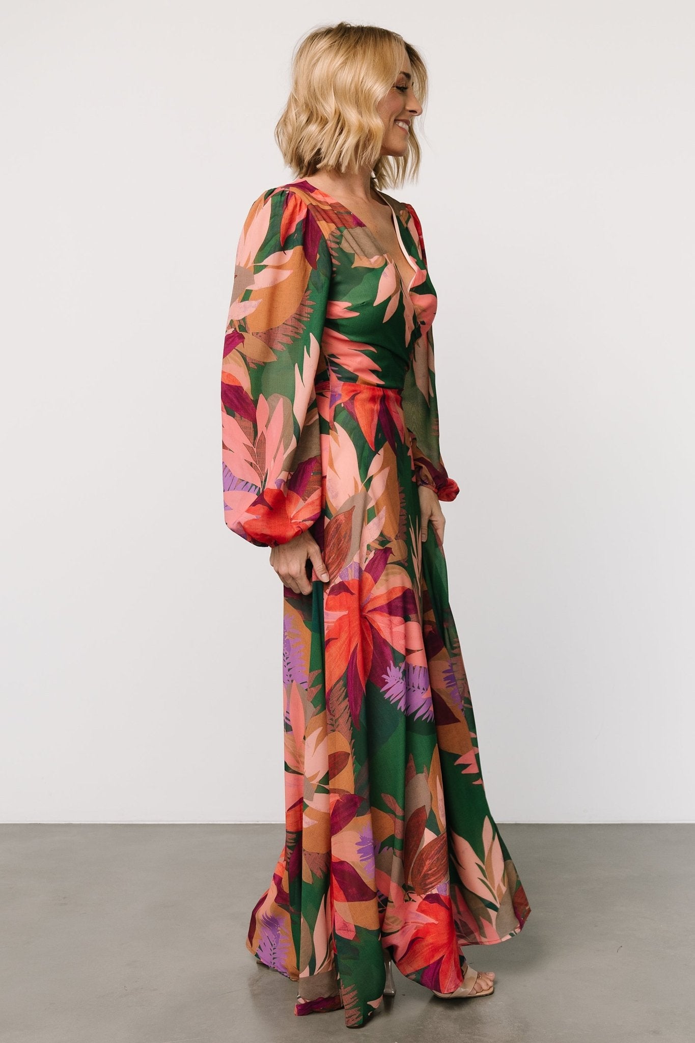 Camilla Wrap Maxi Dress | Green Multi Discount Choice