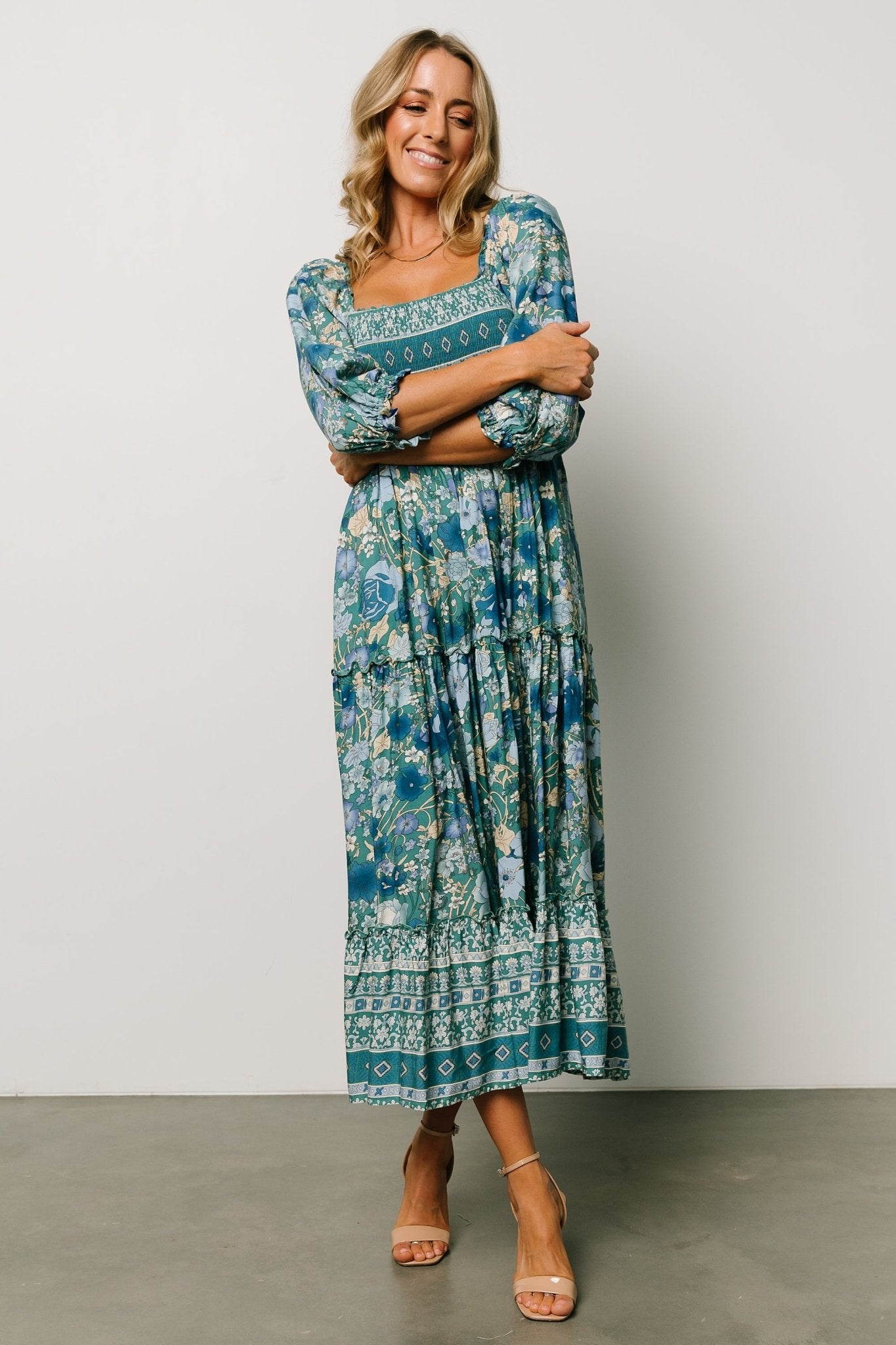 Shanna Tiered Dress | Emerald Multi Cheap Pice