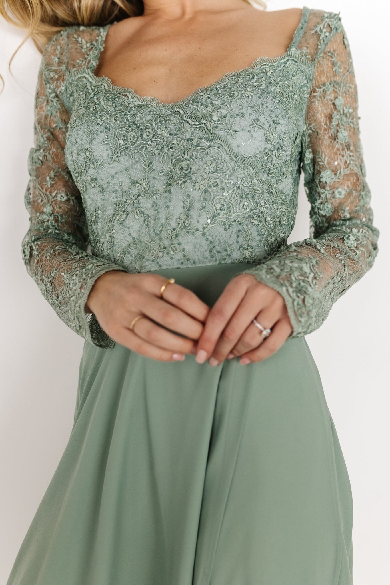 Adalaide Long Sleeve Maxi Dress | Dusty Sage Buy Cheap Popular