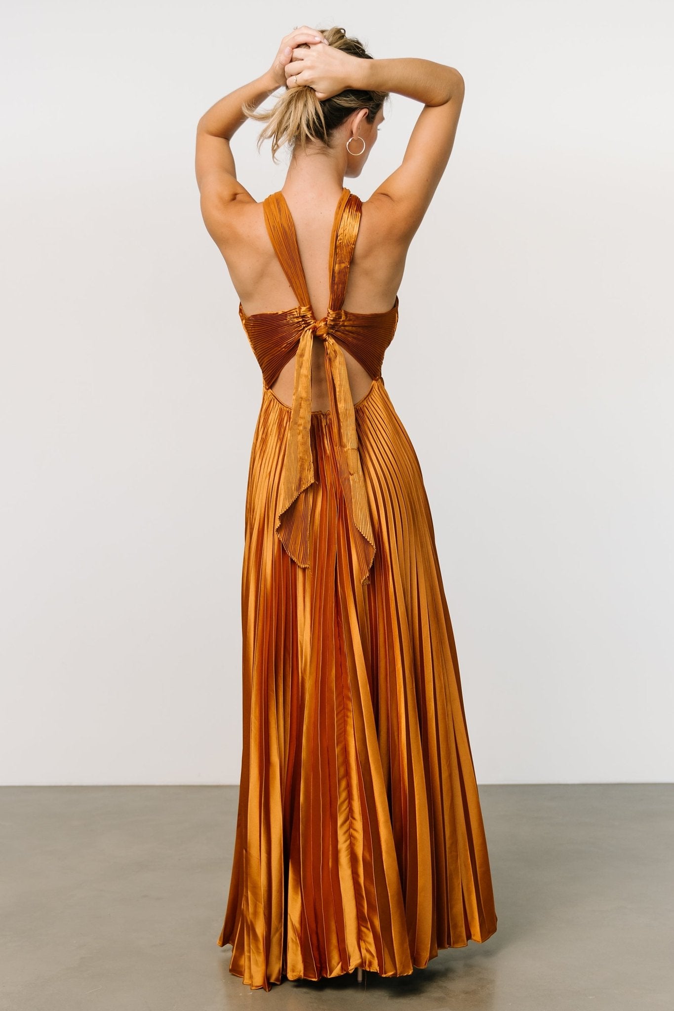 Sandra Pleated Maxi Dress | Copper Discount Collections