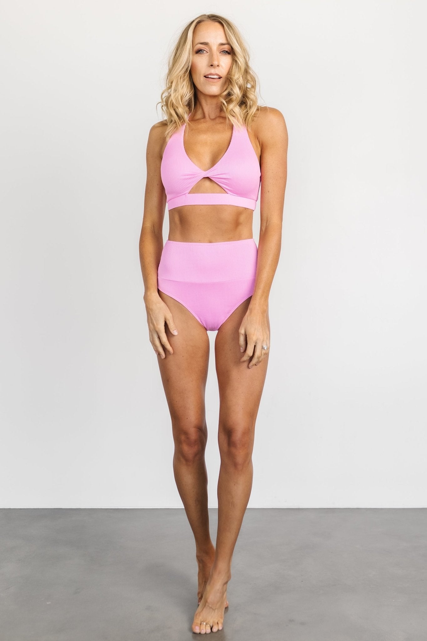 Del Mar Ribbed Bikini Bottom | Pink Discount Low Cost