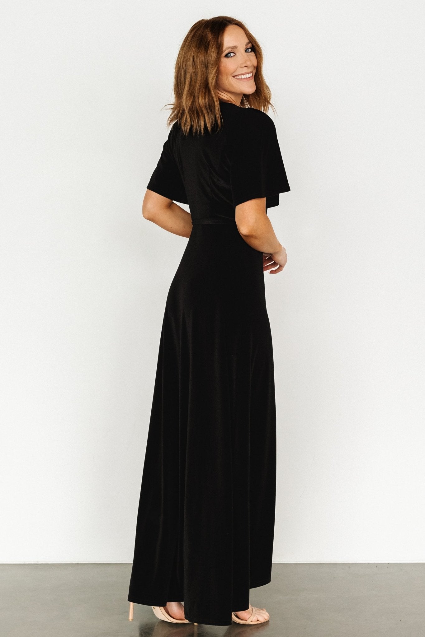 Katelyn Velvet Maxi Wrap Dress | Black Sale Best Pices