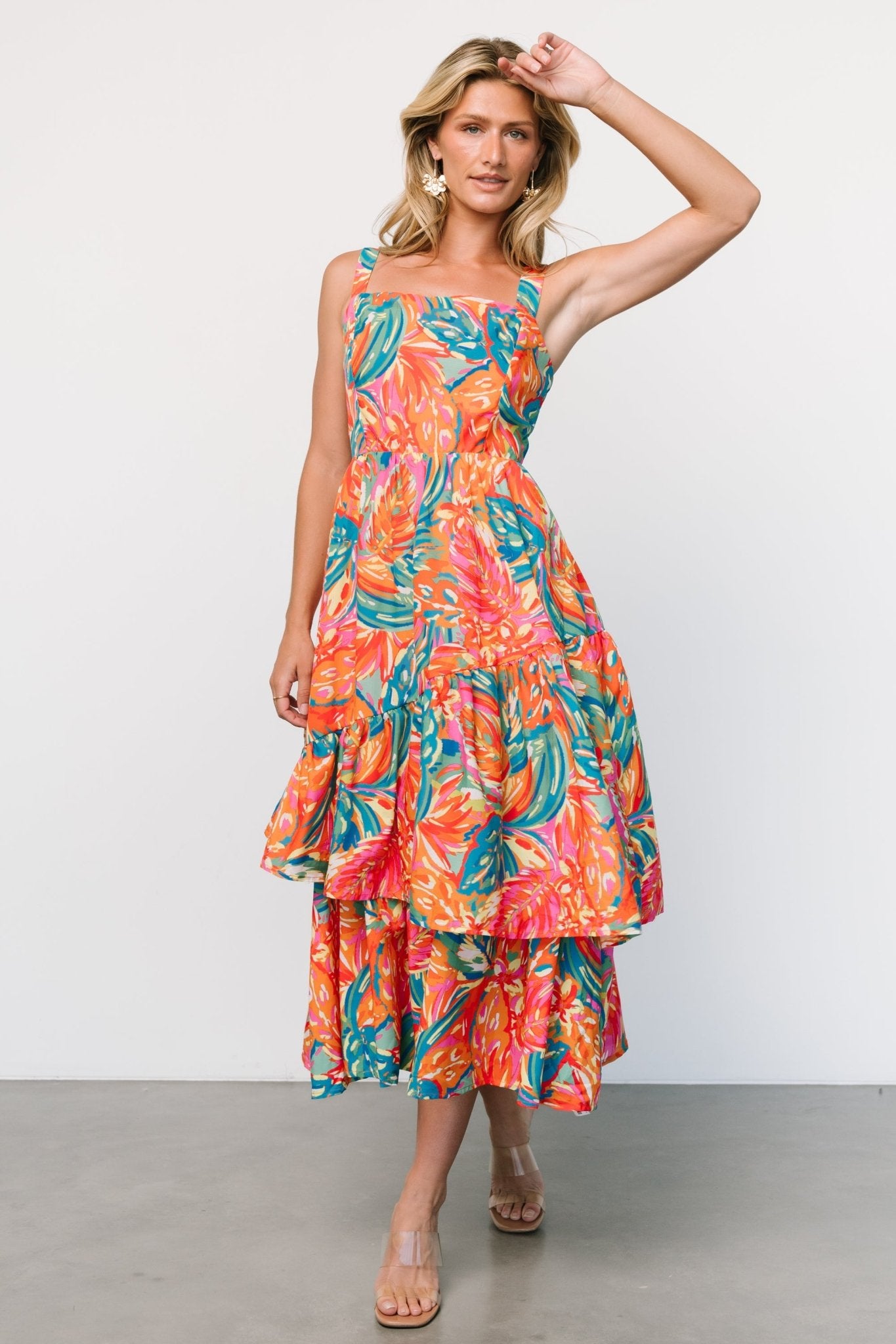 Kitts Tiered Dress | Tropical Print Buy Cheap 2025 Newest