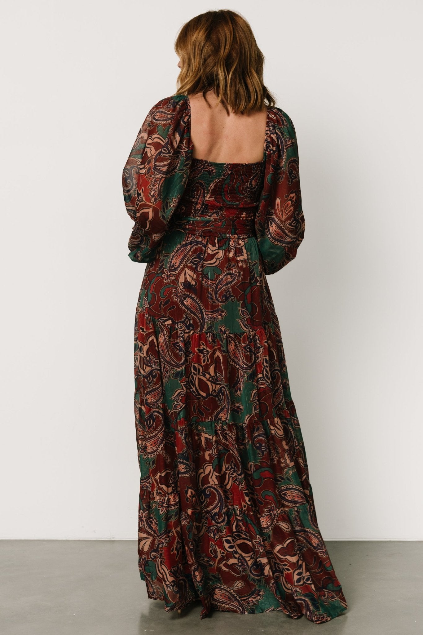 Livia Maxi Dress | Dark Green + Wine Multi Best Sale Cheap Online