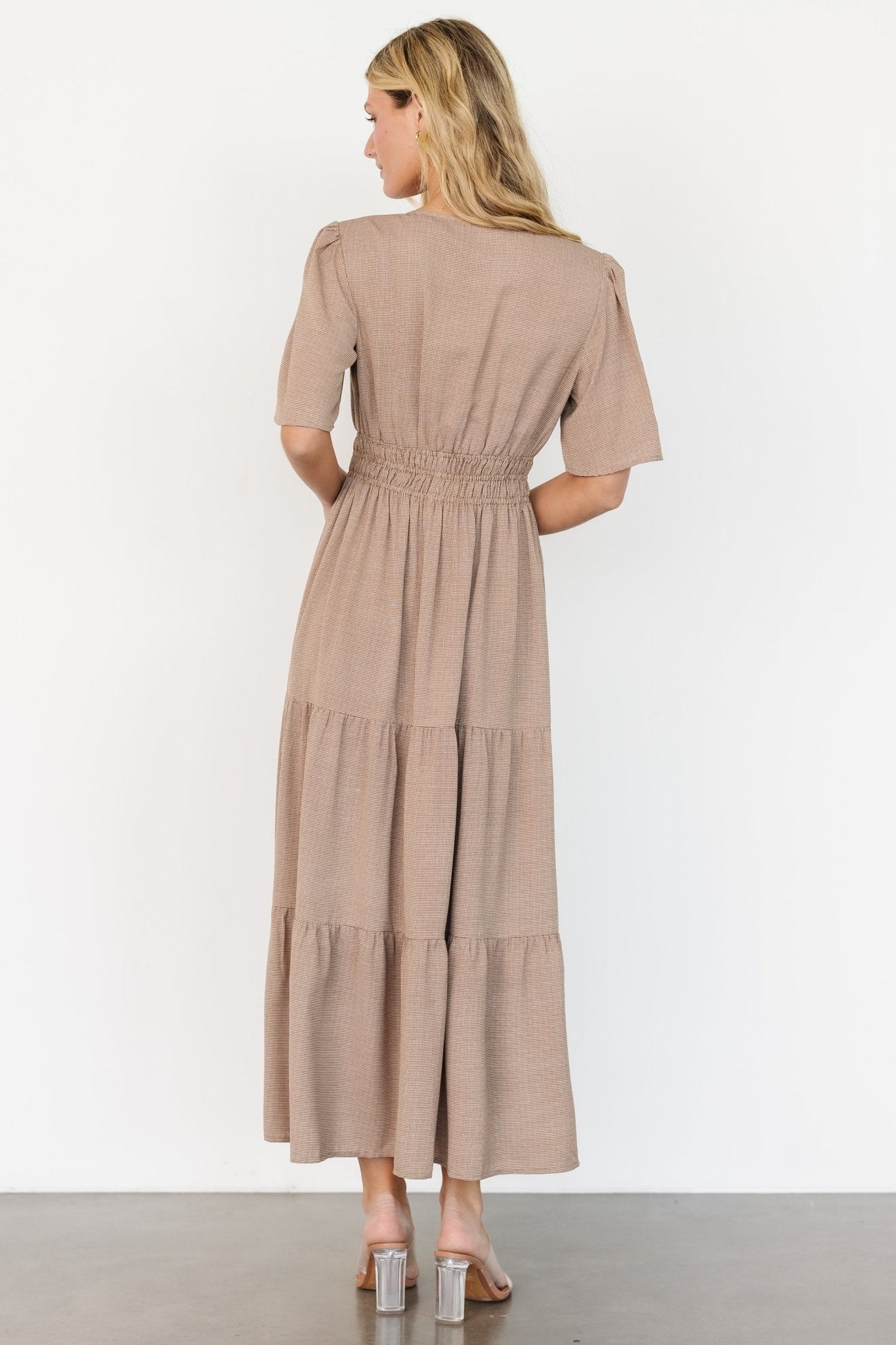 Danielle Tiered Maxi Dress | Brown Print Cheap Sale Manchester