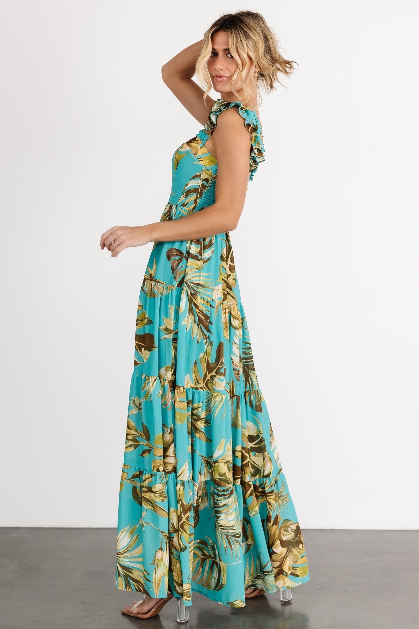 Encinitas Maxi Dress | Caribbean Blue Print Cheap Countdown Package