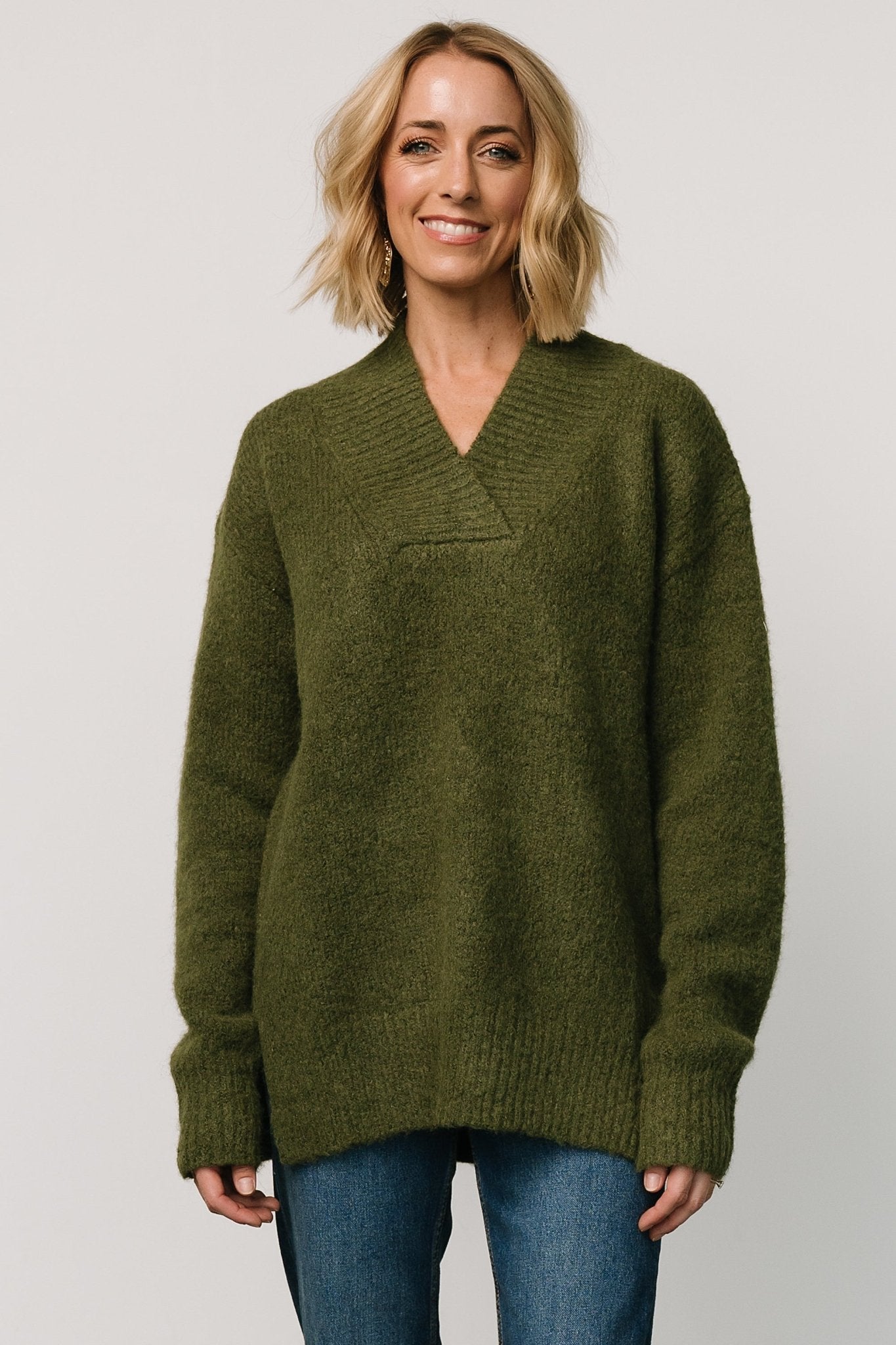 Calgary Oversized Sweater | Olive Outlet Excellent