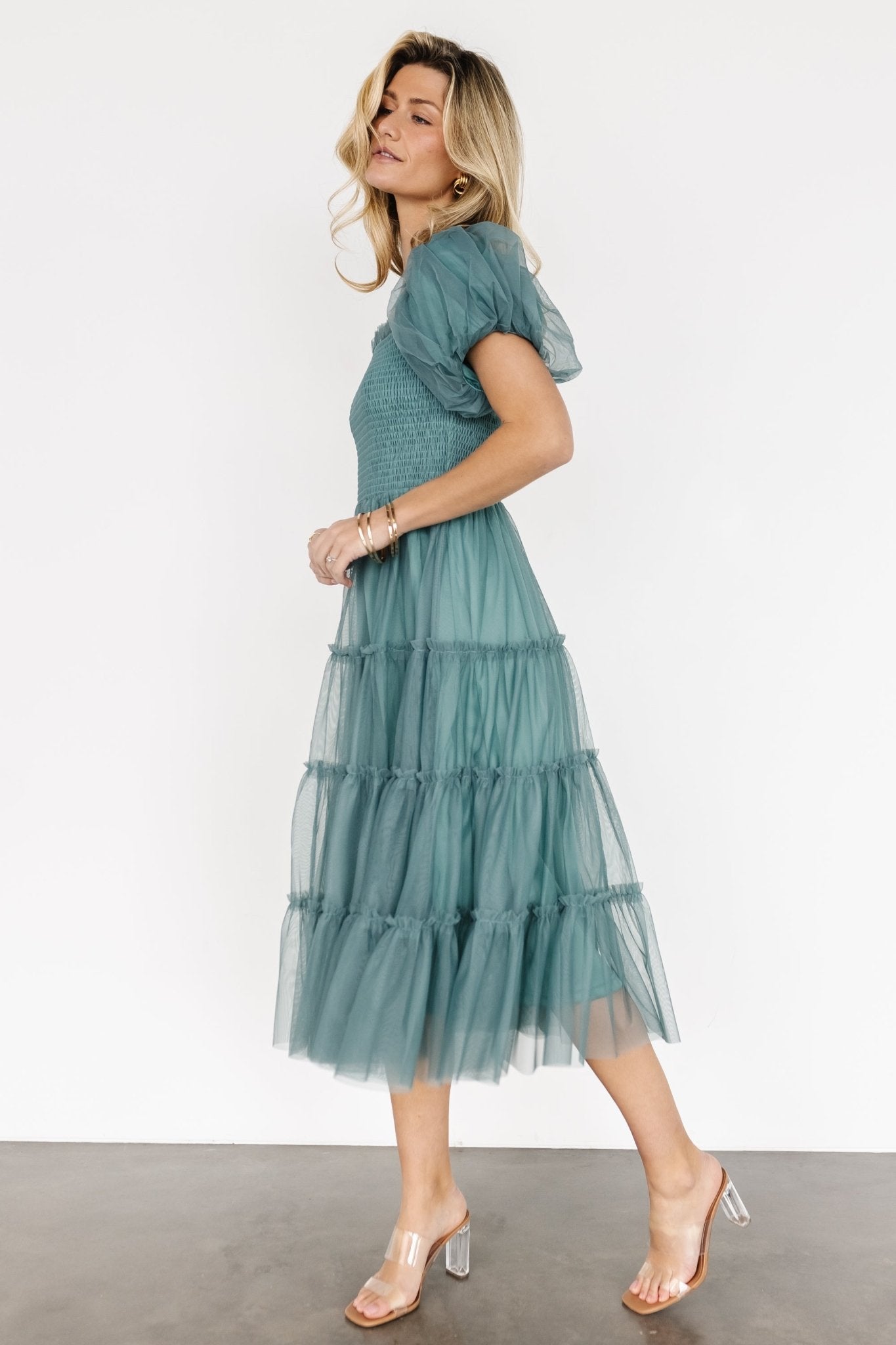 Liv Tulle Midi Dress | Eucalyptus Clearance Cheapest Pice