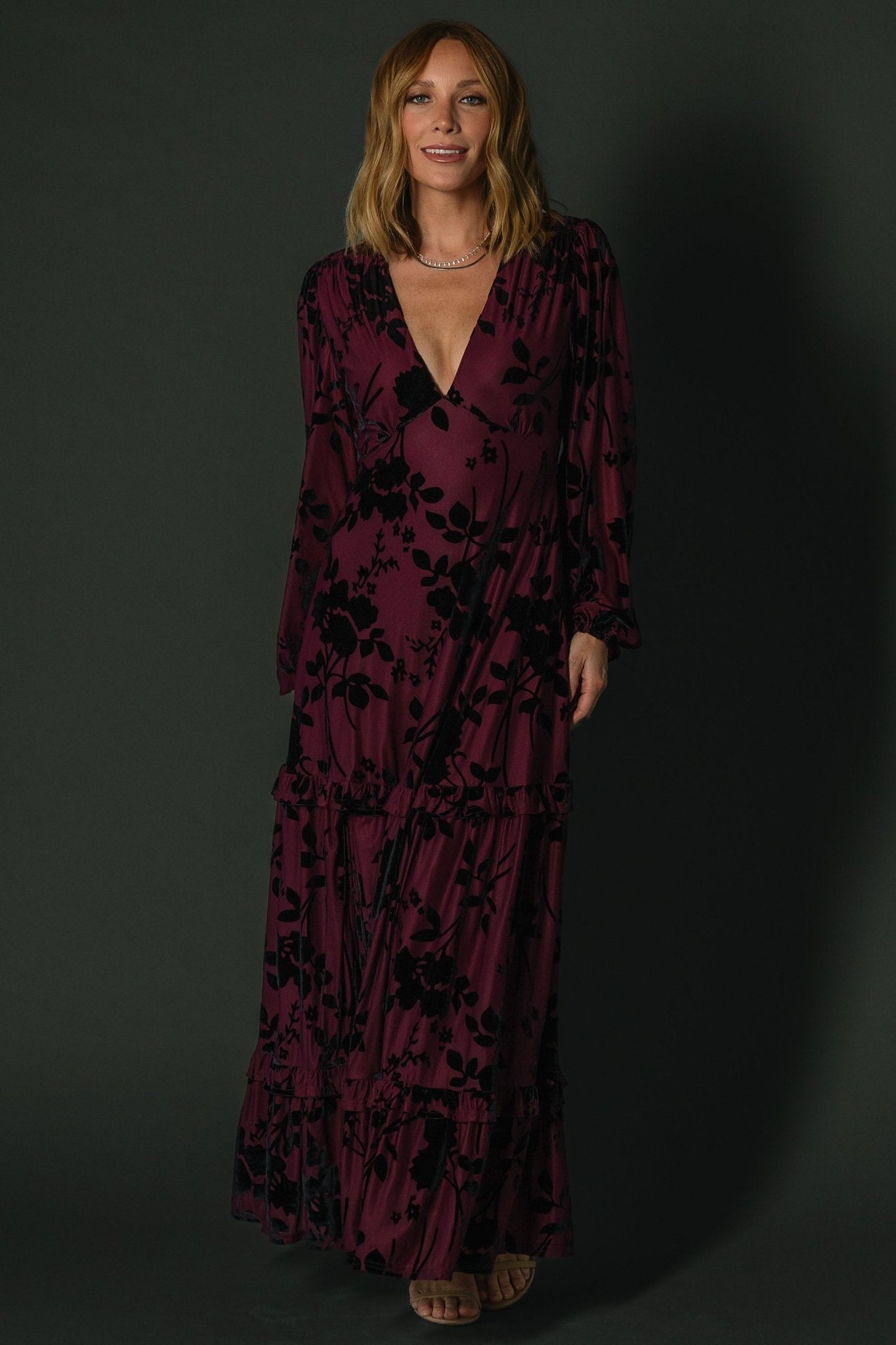 Liana Velvet Embossed Maxi Dress | Mulberry Free Shipping Outlet Locations