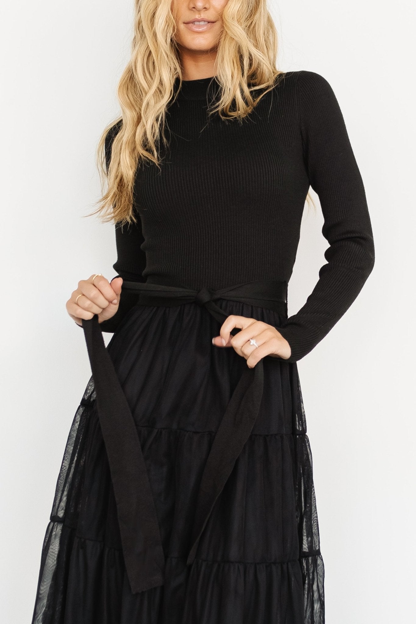 Demi Sweater Tulle Dress | Black Lowest Pice