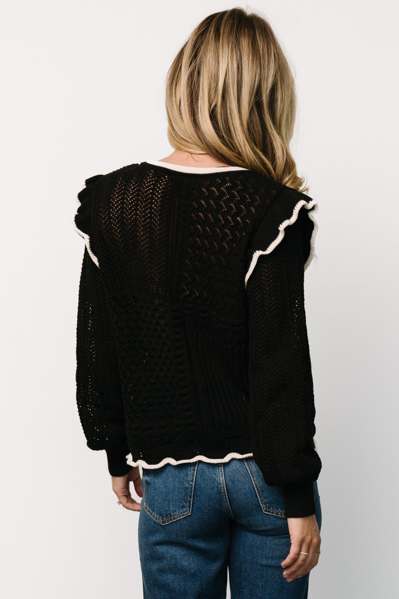 Oleya Knit Sweater Top | Black Outlet Shop