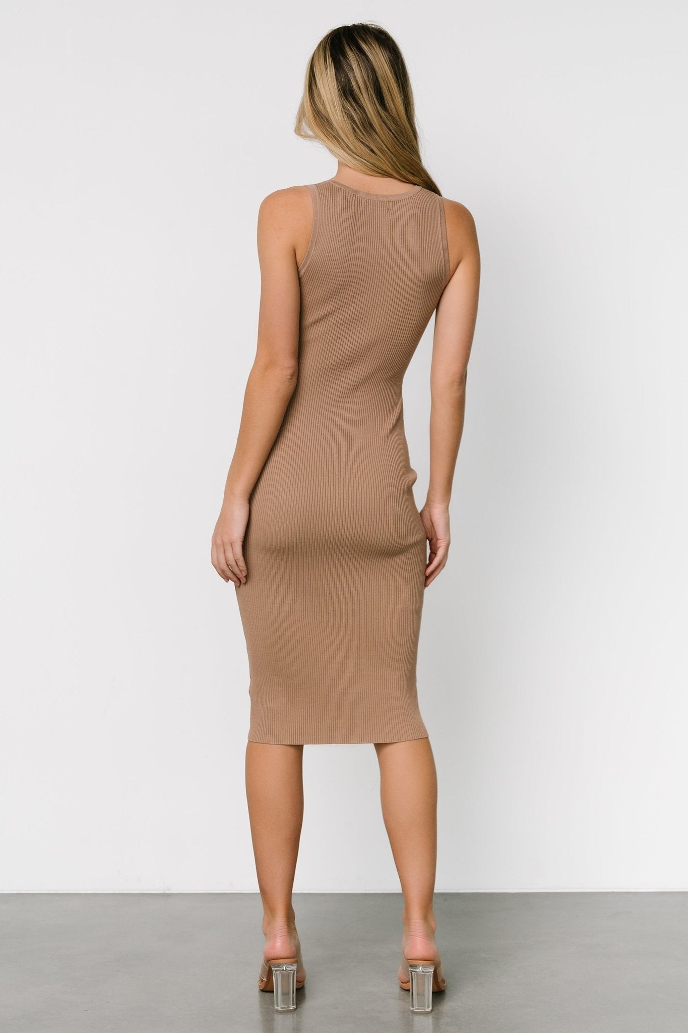 Bobbie Snap Button Midi Dress | Light Mocha Outlet Discount Sale