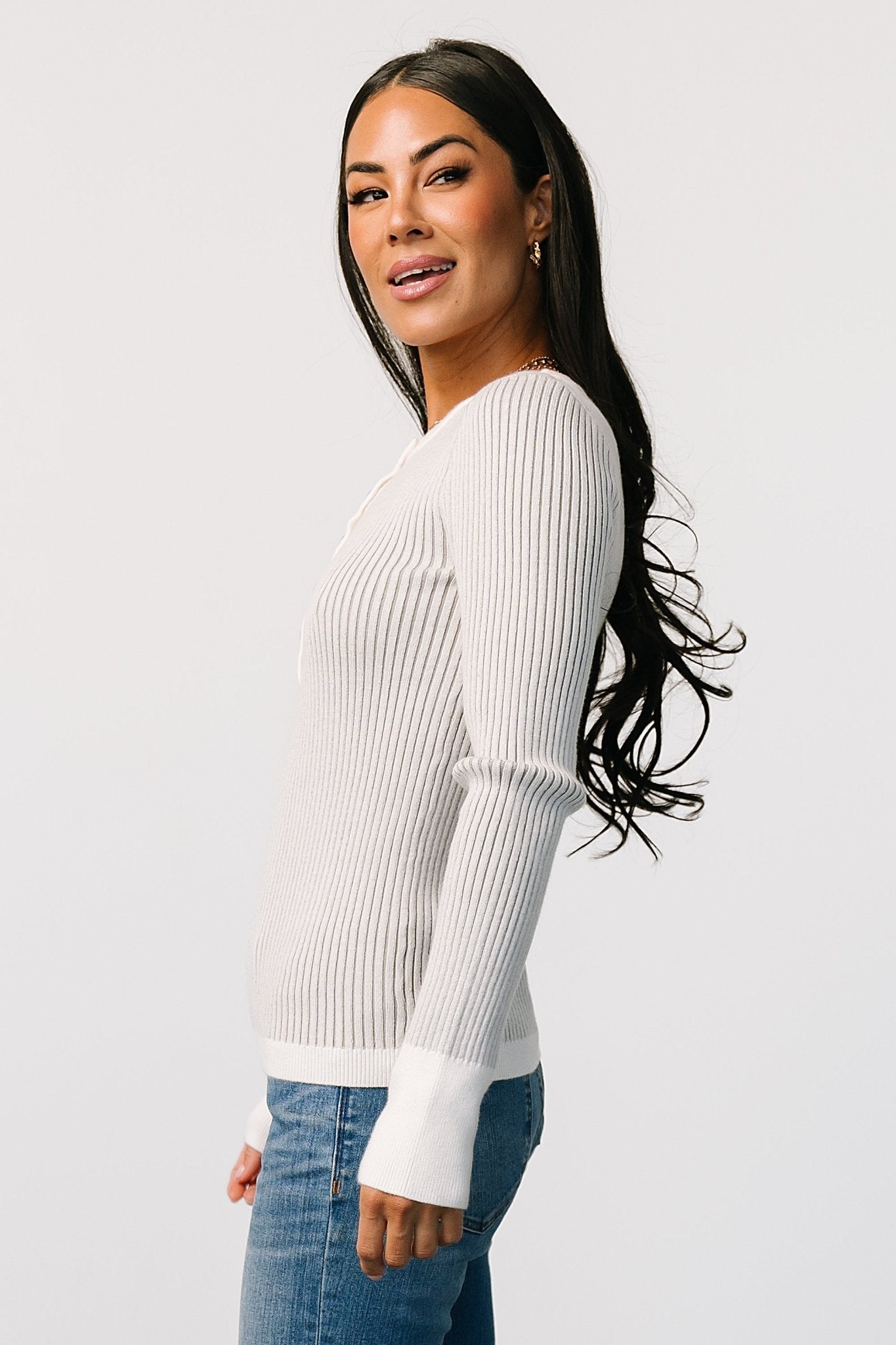 Stevie Ribbed Sweater | Gray Clearance Classic