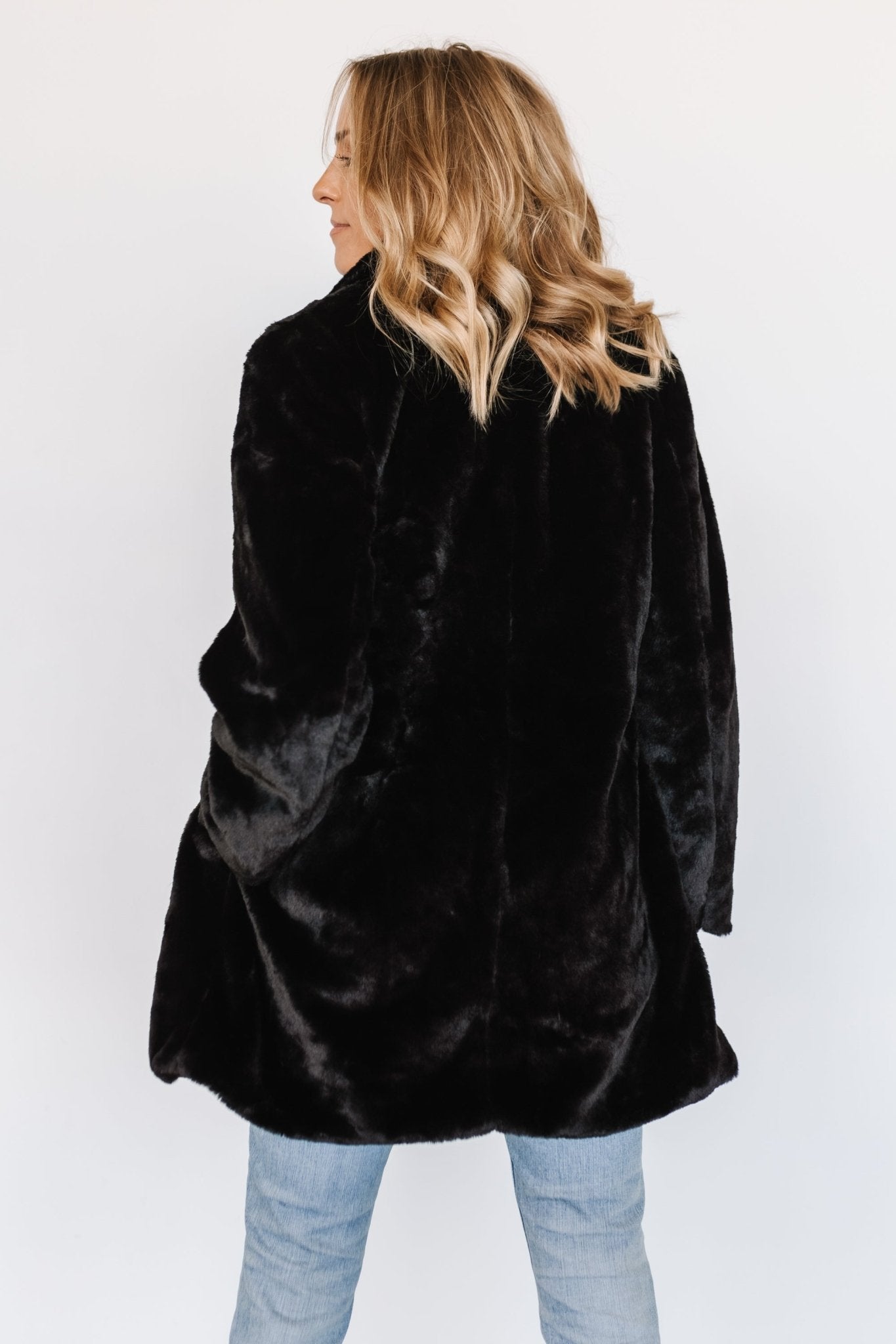 Narla Faux Fur Coat | Black Classic Cheap Pice