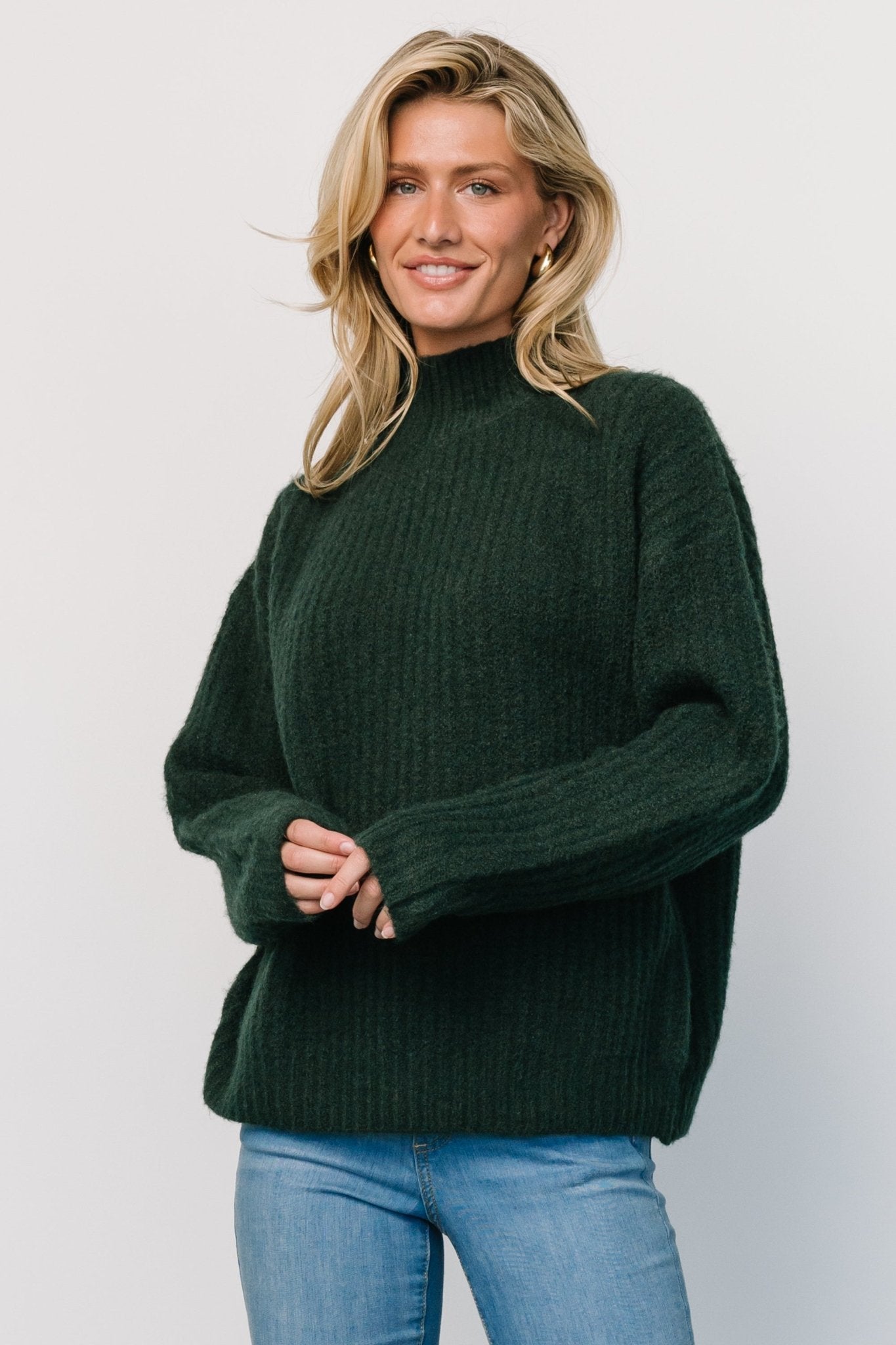 Fallon Sweater | Dark Green Best Place Online