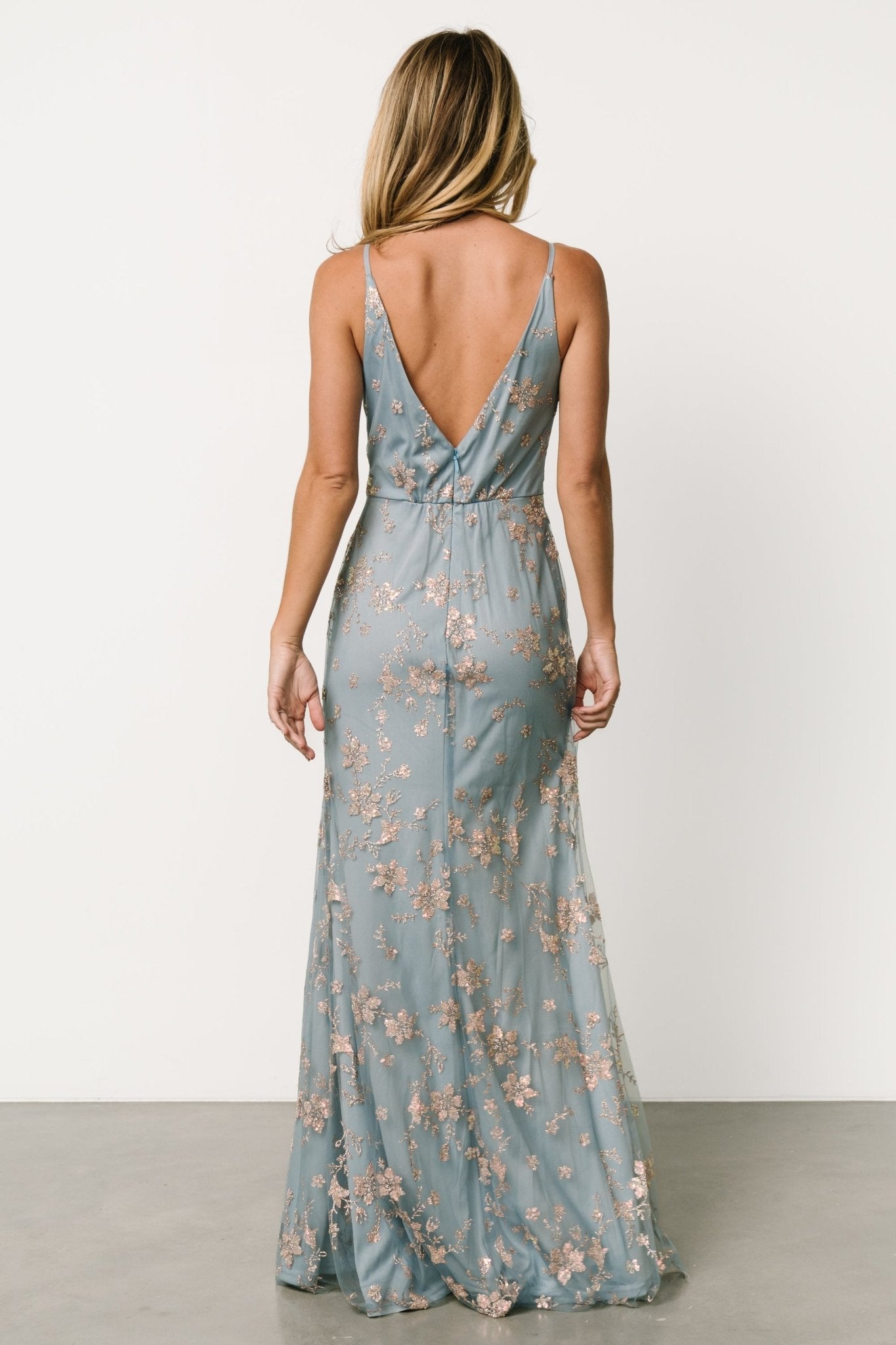 Marcia Sparkle Gown | Light Blue + Rose Gold Buy Cheap Discounts