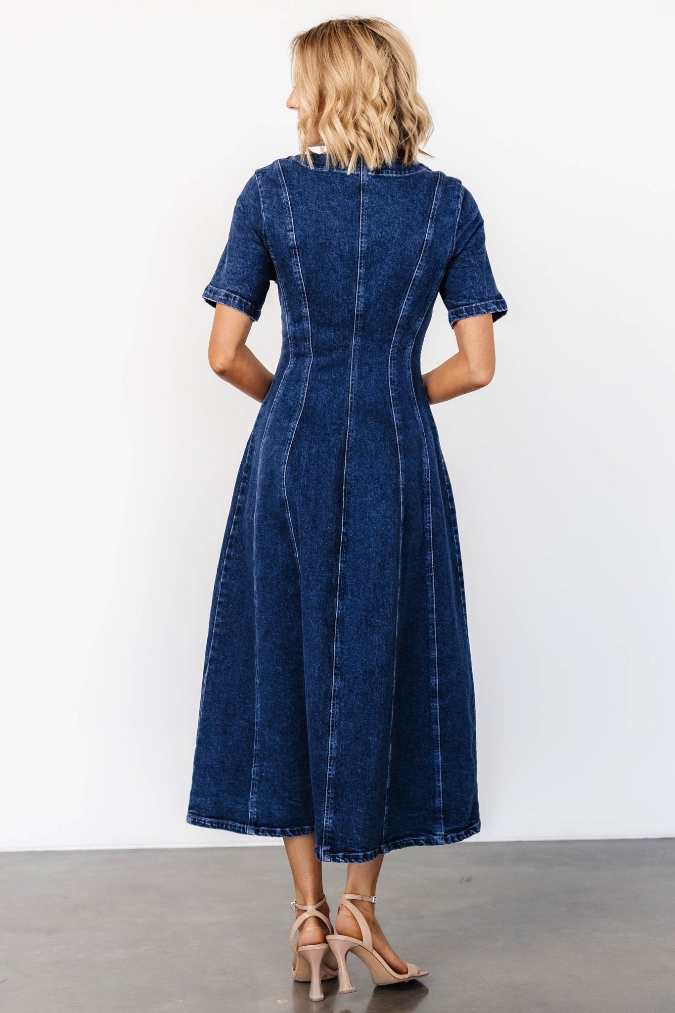 Oakley Button Denim Dress | Blue Pre Order For Sale