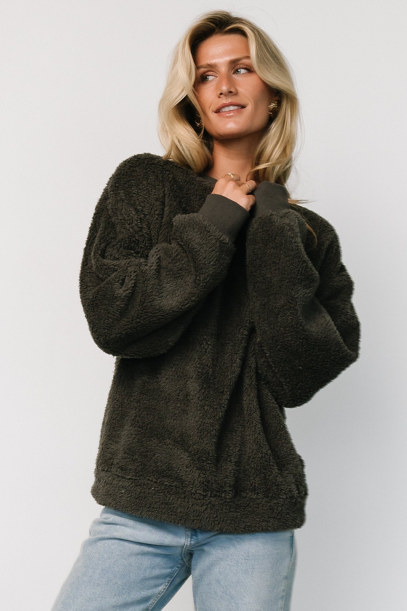 Brina Teddy Crewneck | Charcoal Gray Buy Cheap Brand New Unisex