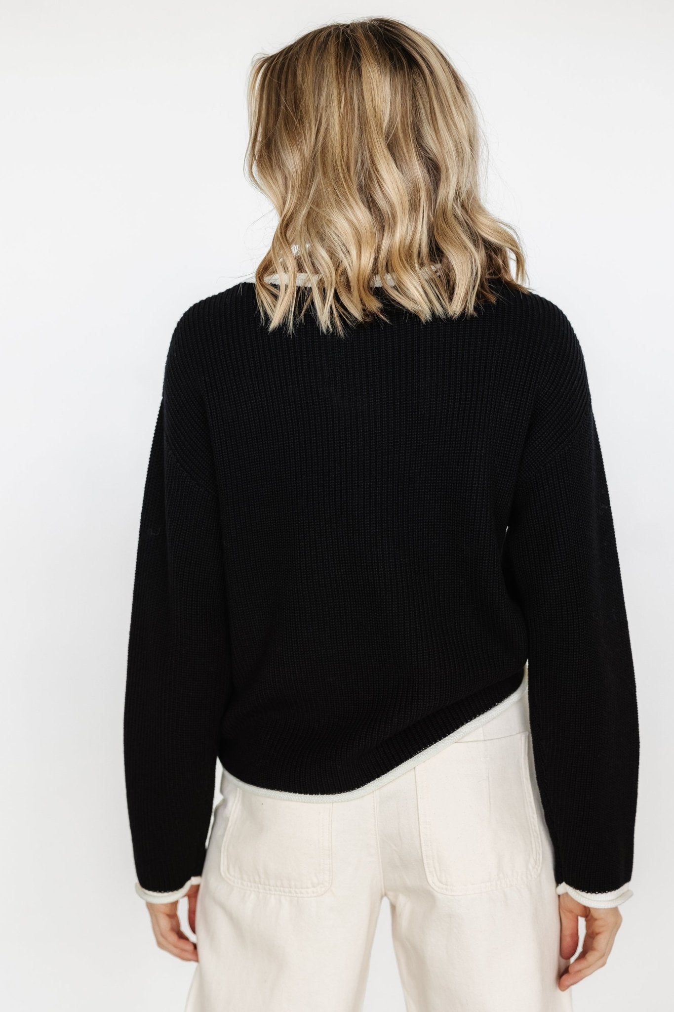 Tiffany Knit Sweater | Black + Off White Outlet Cheap Pices