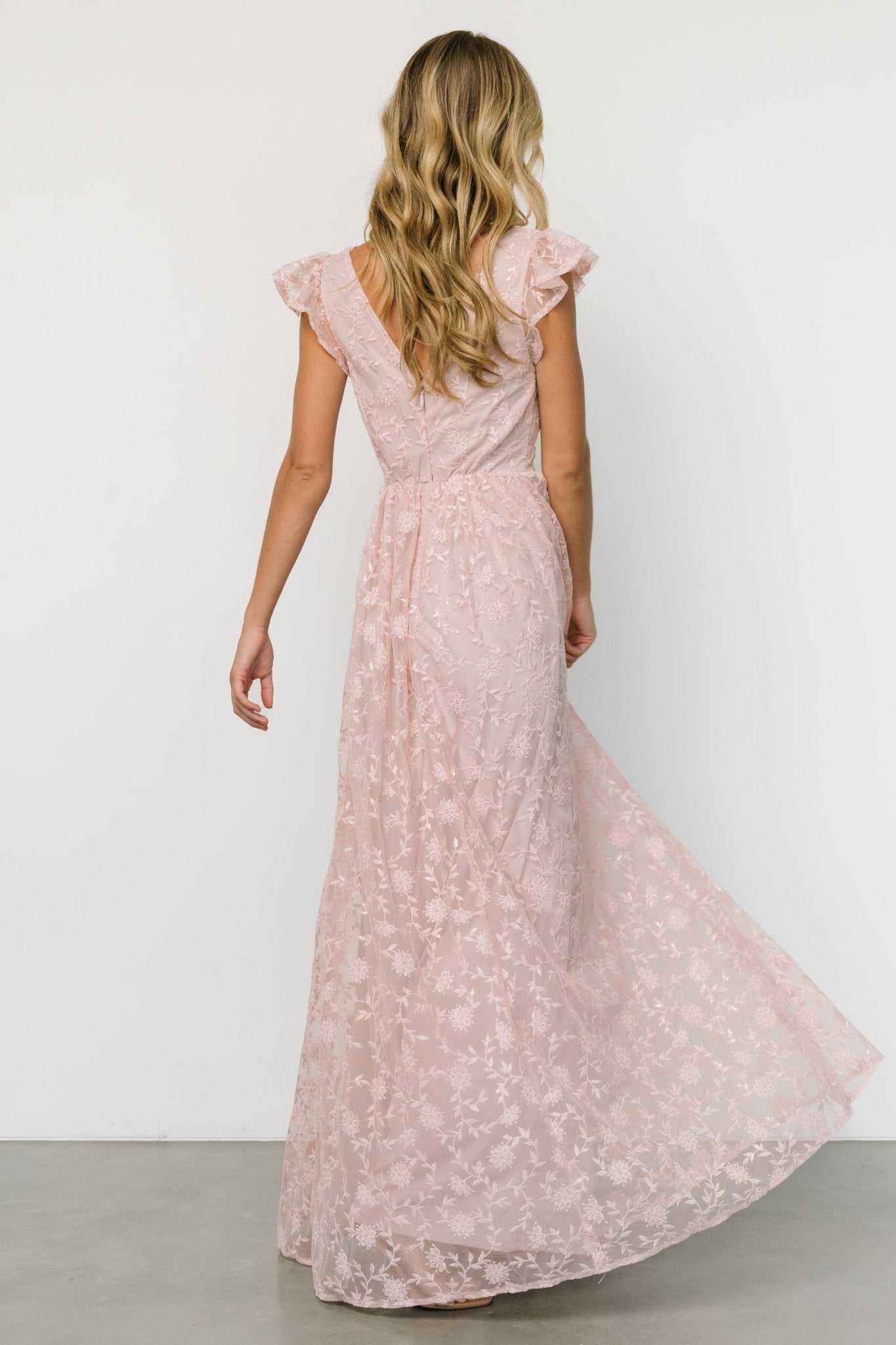 Alexa Embroidered Sequin Maxi Dress | Blush Rose Cheapest Online