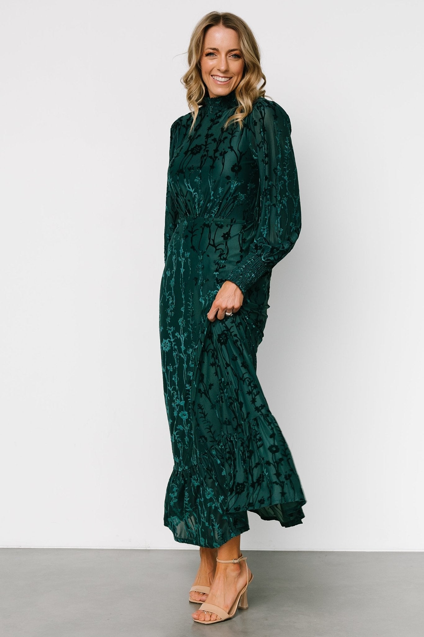 Penelope Velvet Maxi Dress | Emerald Buy Cheap Pay With Visa