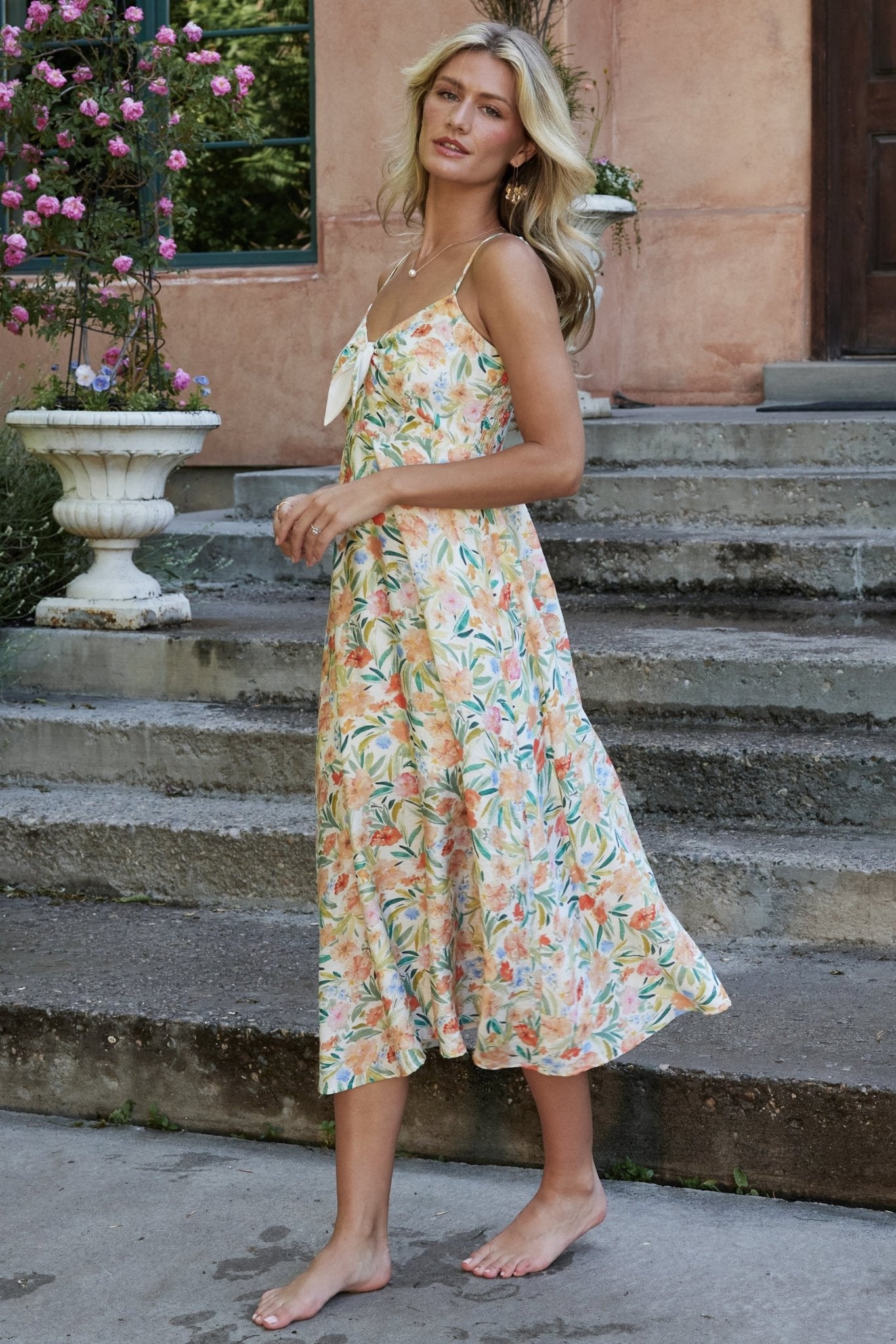 Calista Midi Dress | Multi Floral With Credit Card For Sale