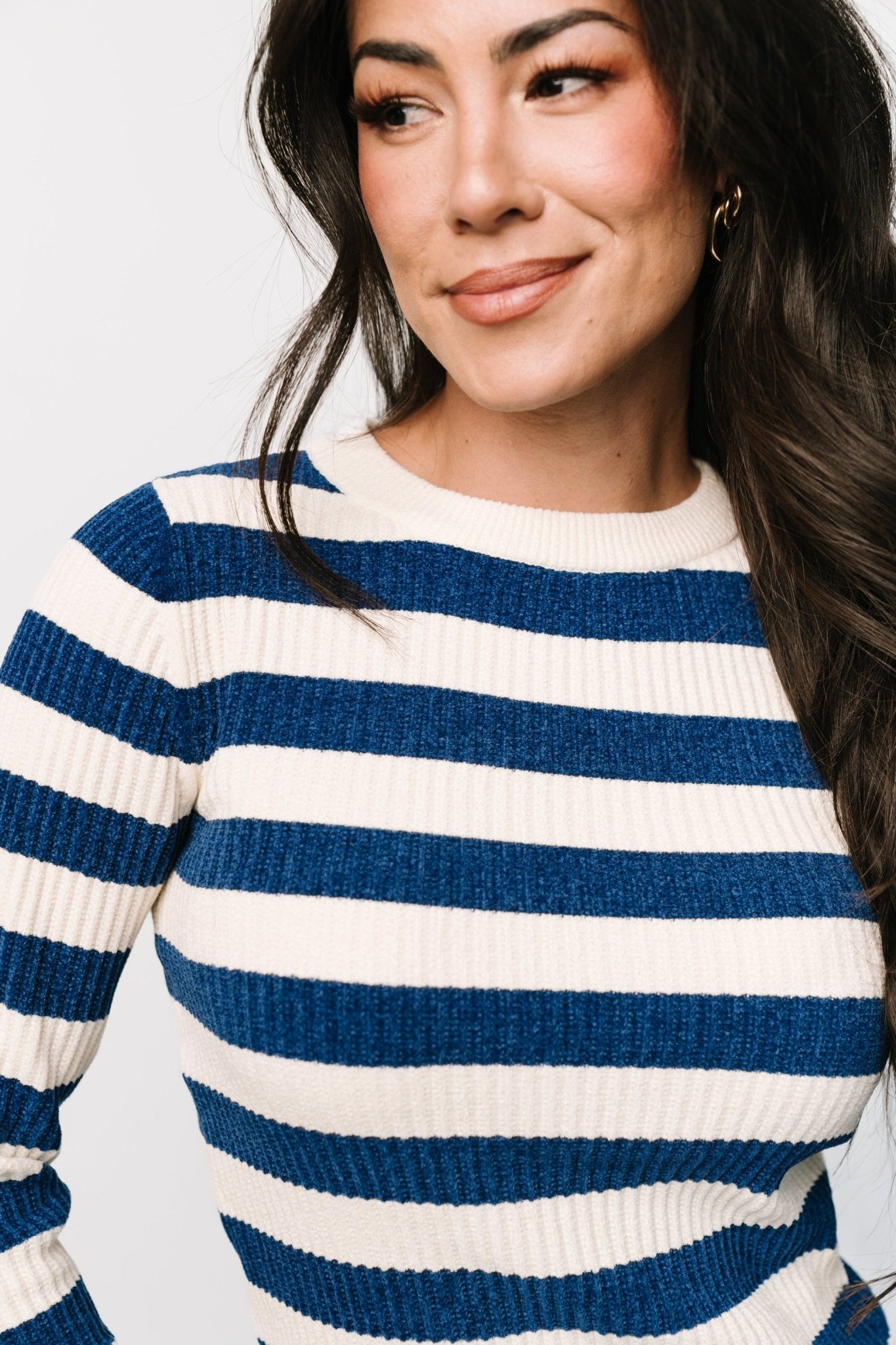 Milwaukee Striped Sweater | Blue + Ivory Real For Sale