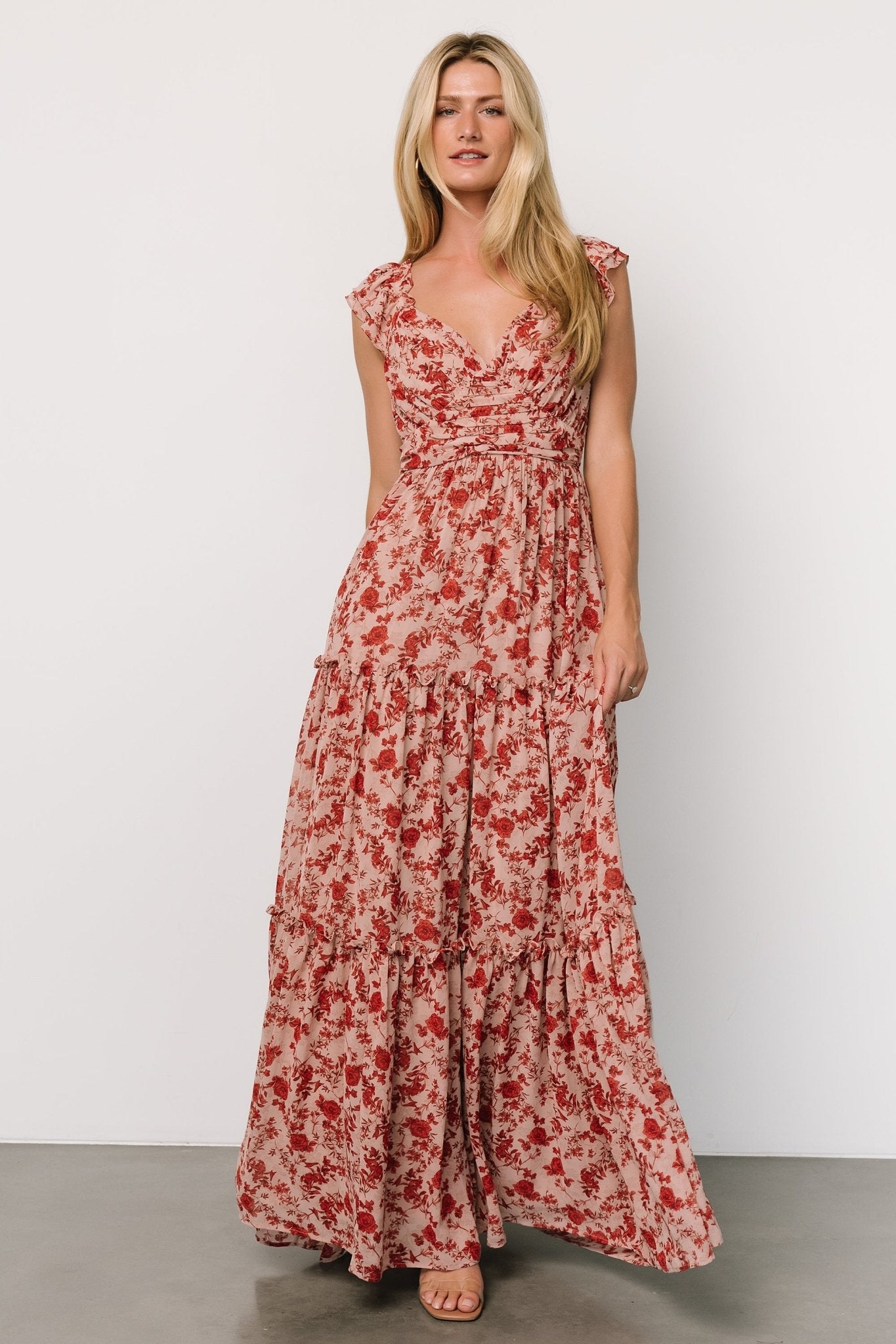 Martina Maxi Dress | Blush + Red Outlet Release Dates