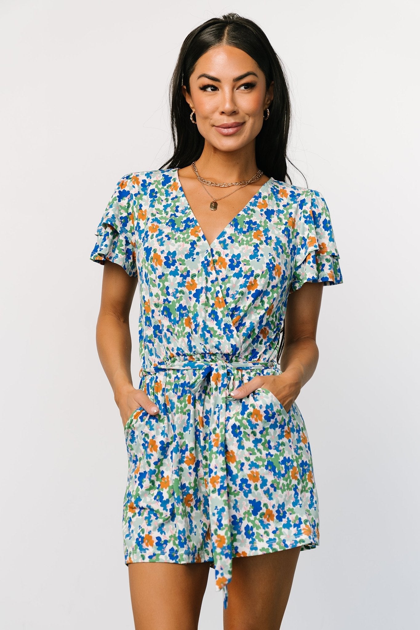 Daytona Romper | Blue + Green Multi Cheap Sale Now