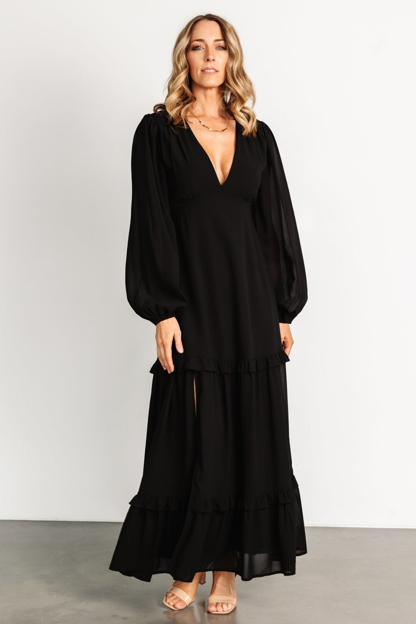 Bowman Deep V Maxi Dress | Black Buy Cheap Best