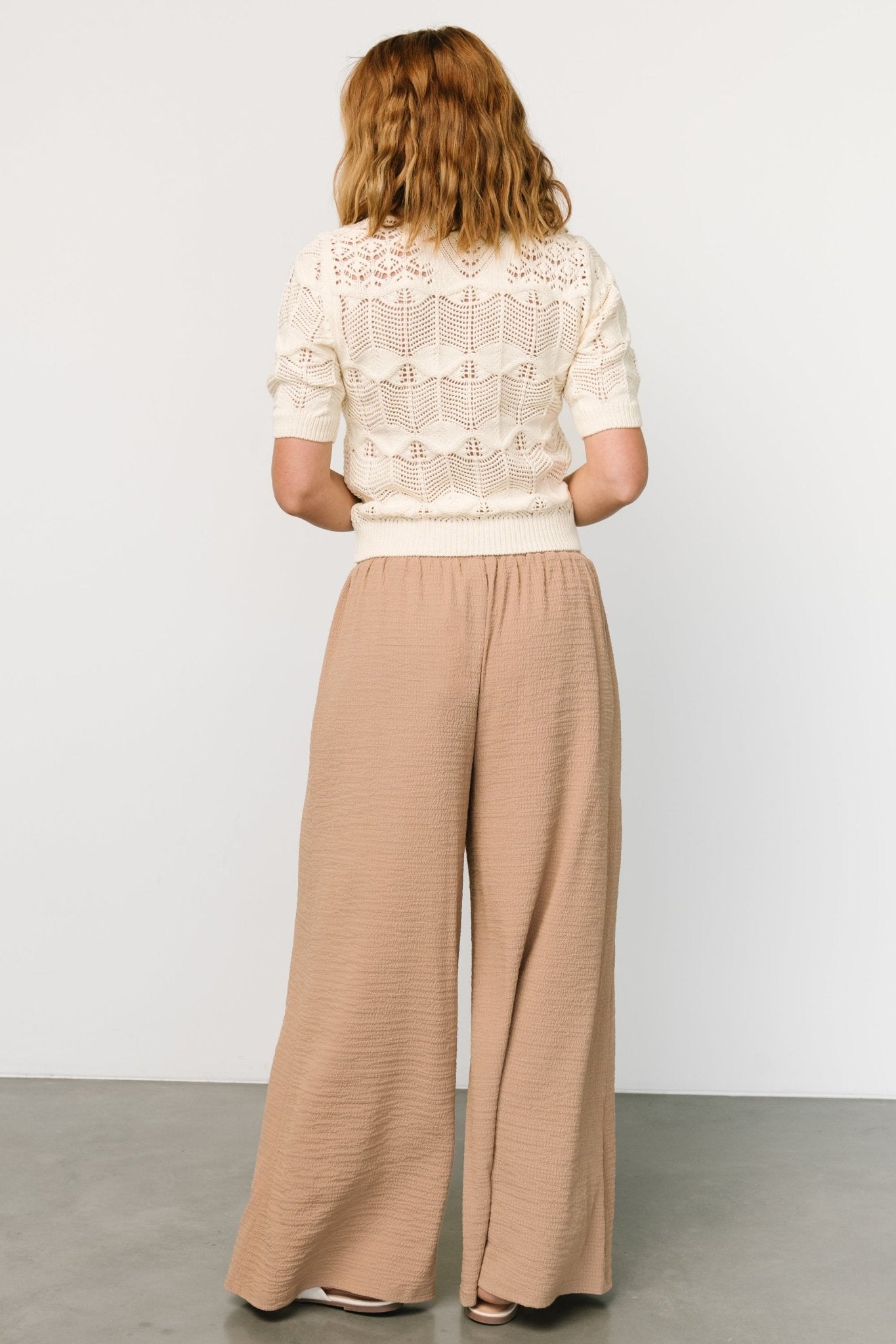 Florence Textured Pants | Beige Online Sale