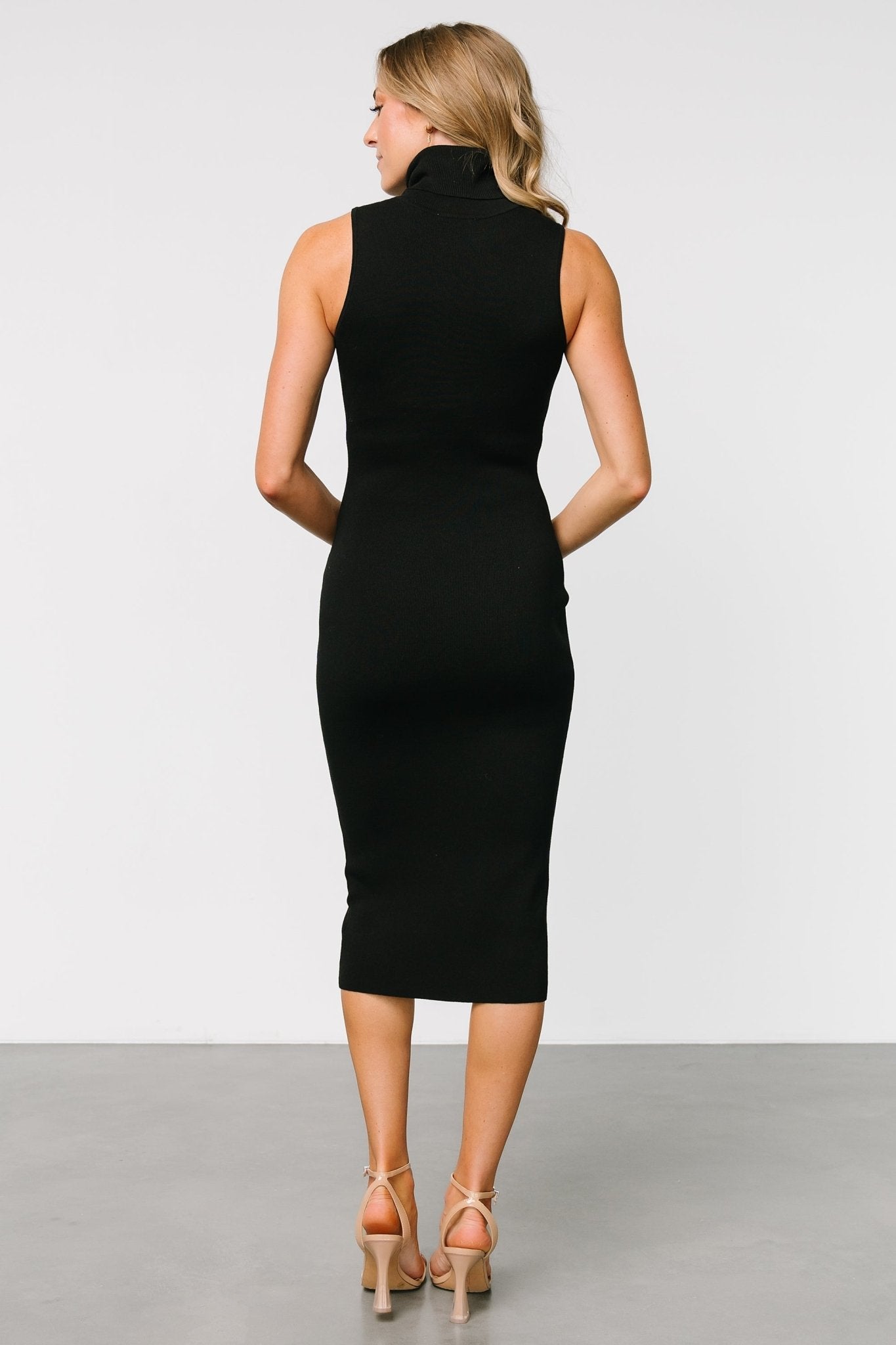 Melbourne Turtleneck Midi Dress | Black Clearance Best Seller