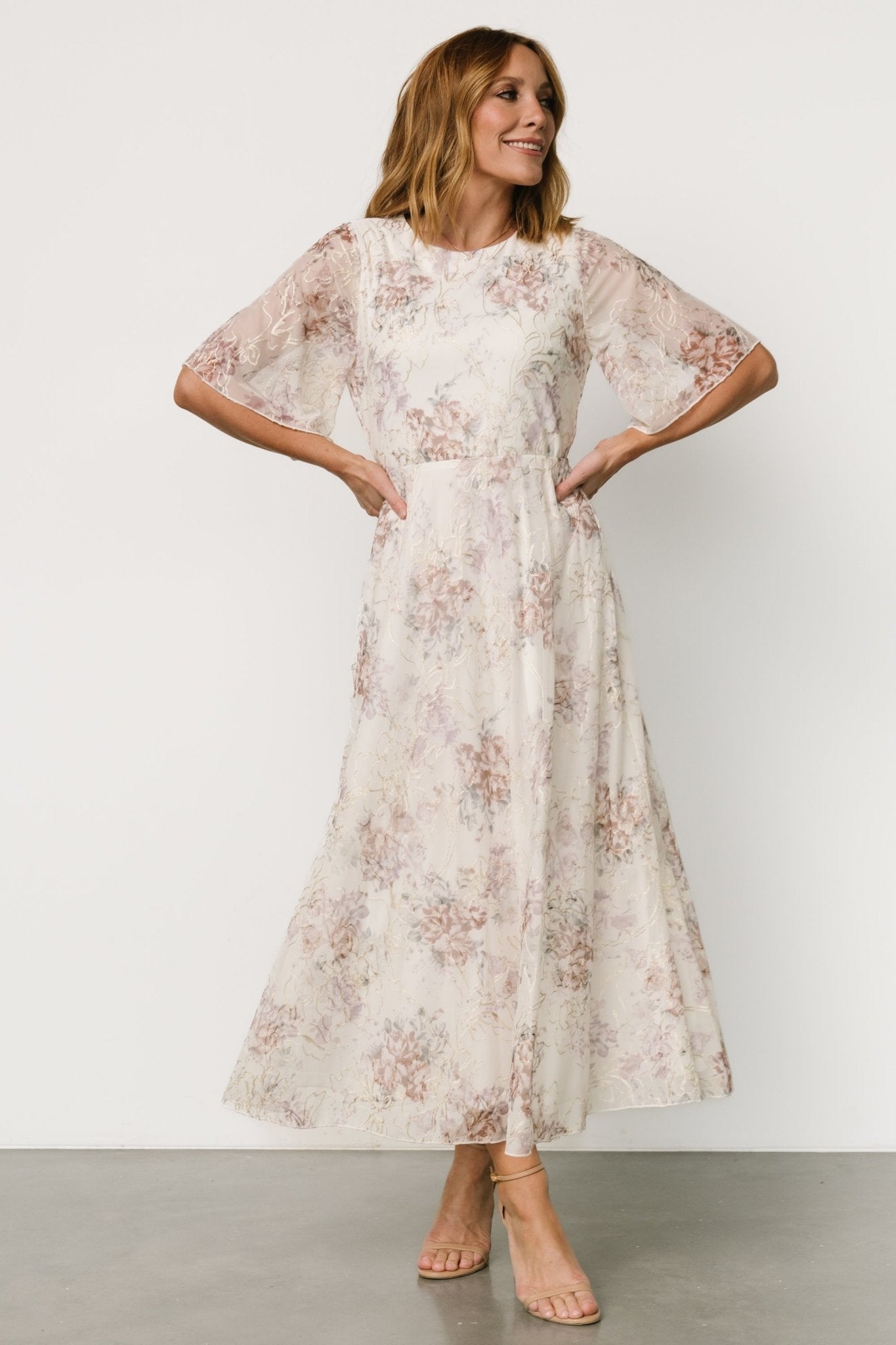 Kathreen Midi Dress | Ivory Floral Discount Cost