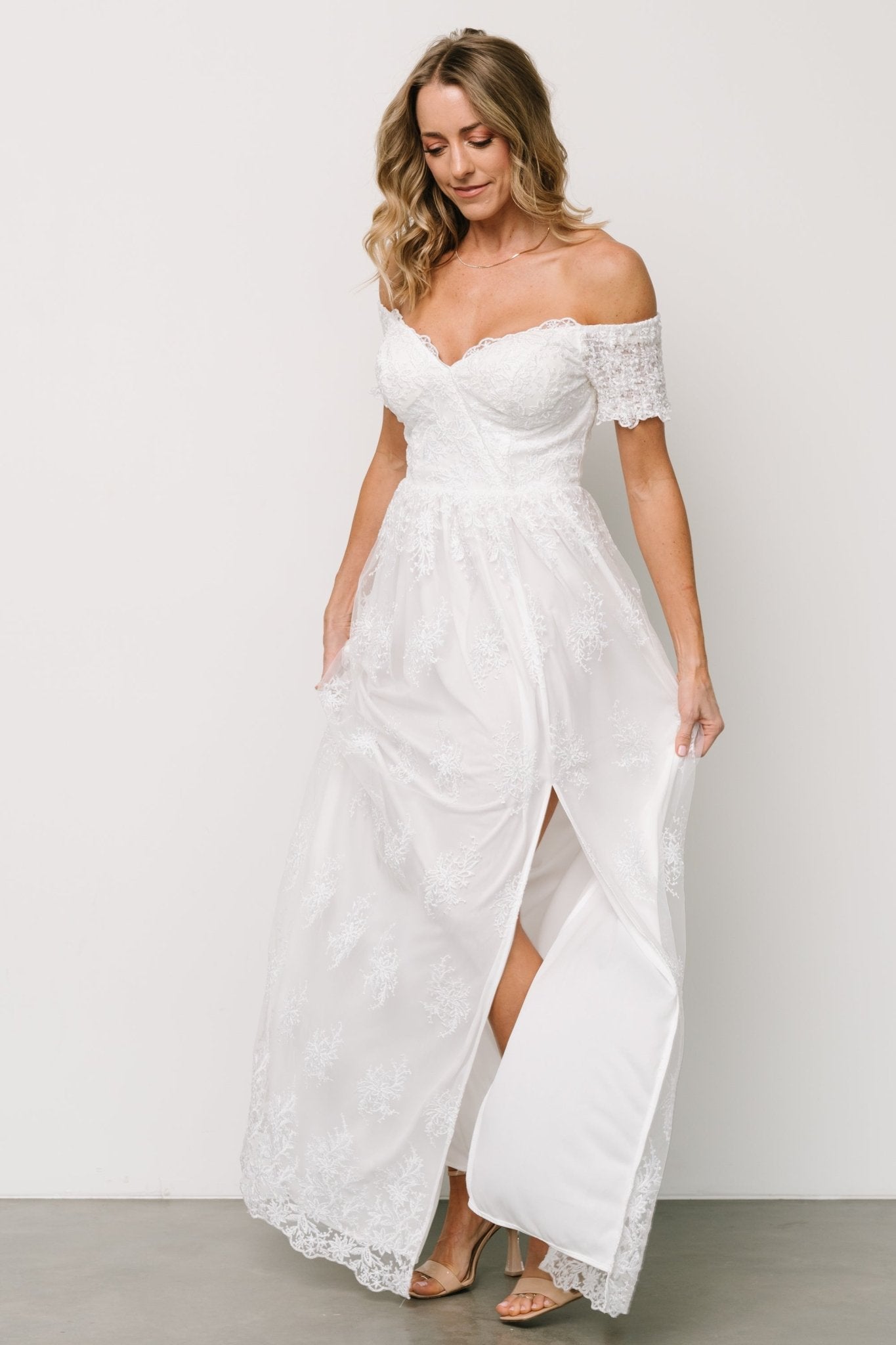 Esperanza Tulle Embroidered Maxi Dress | Off White Discount Pay With Visa