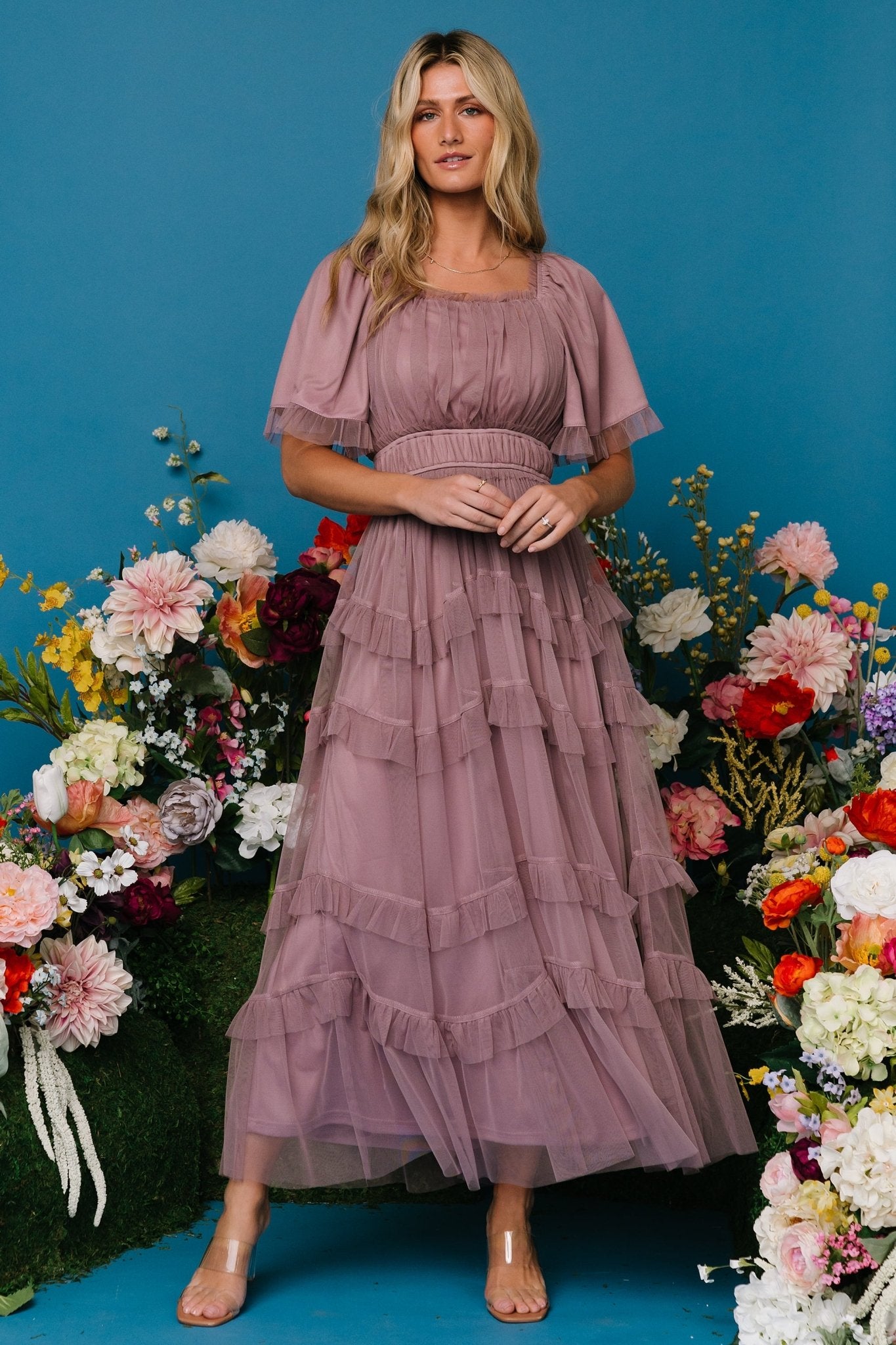 Magdalena Tulle Maxi Dress | Dusty Orchid Online Online For Sale