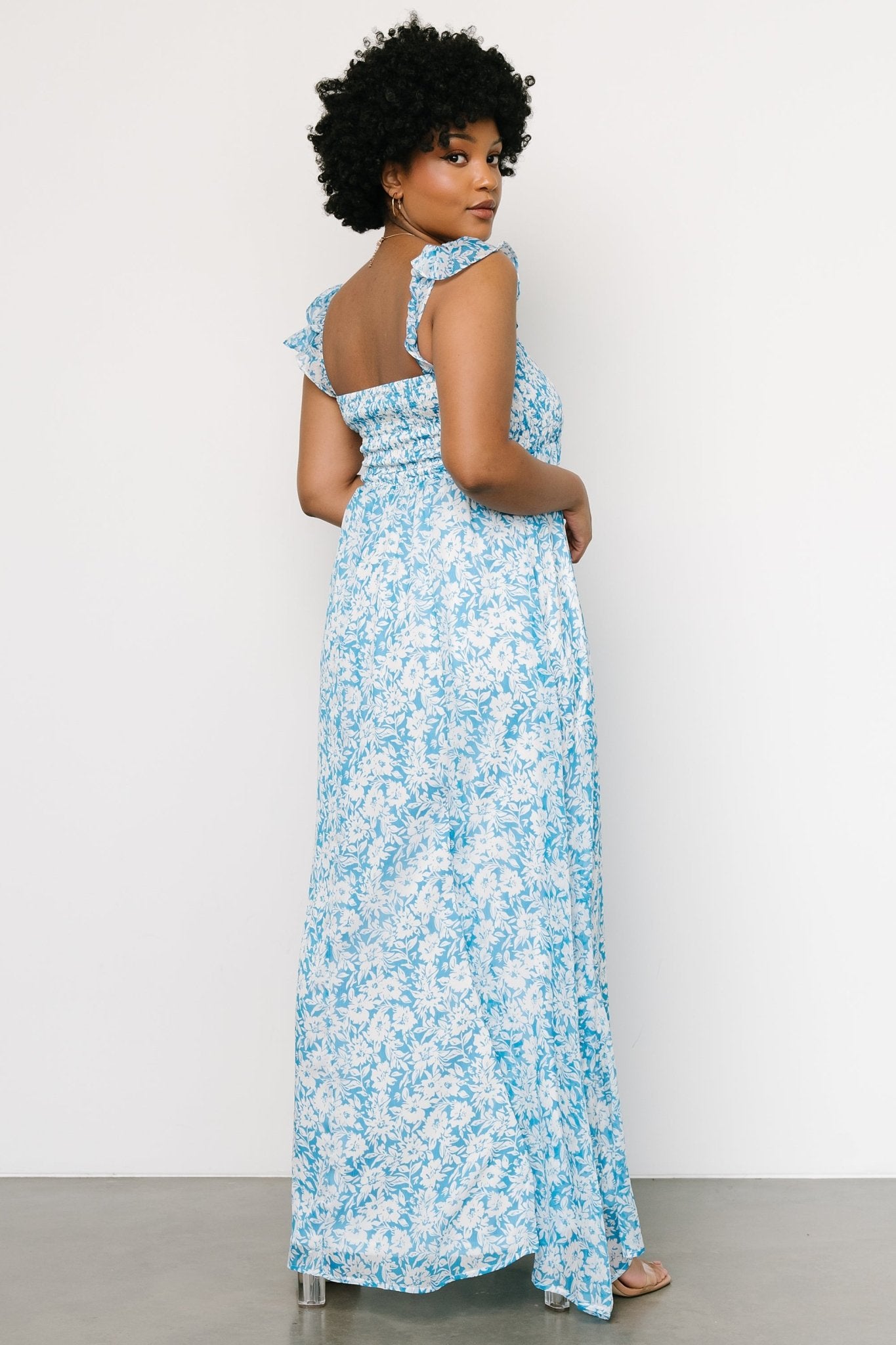 Evanthe Maxi Dress | Blue + White Floral Original Online