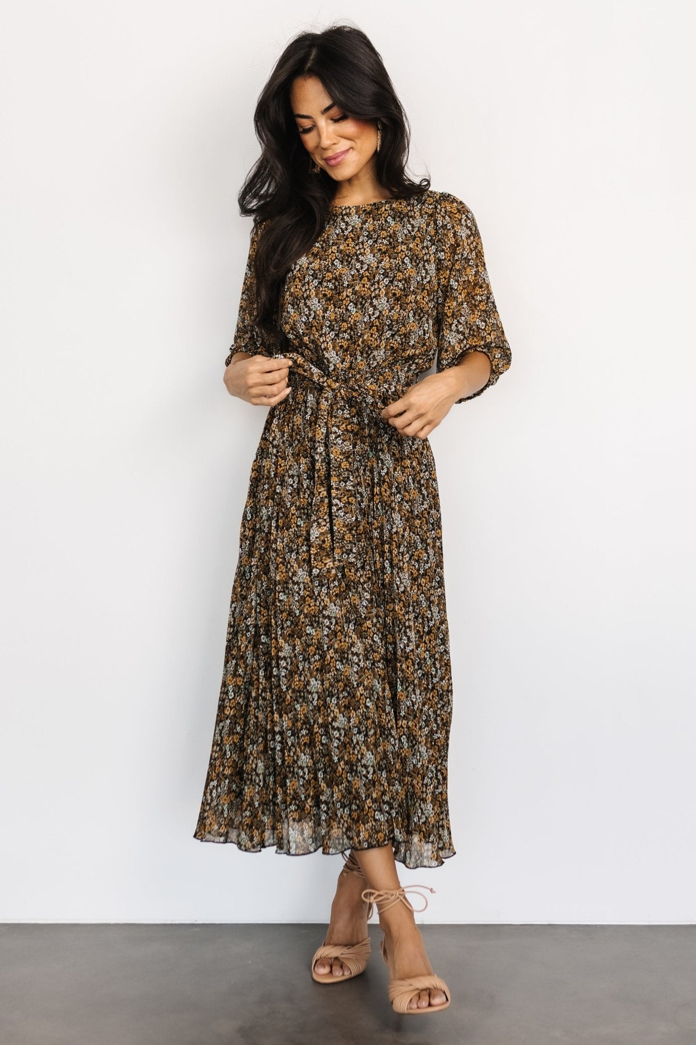 Eileen Pleated Dress | Midnight Garden Print Outlet Discount Authentic