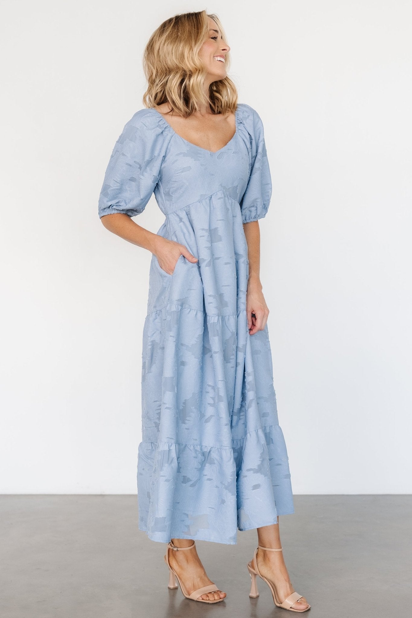 Hayward Dress | Dusty Blue Cheap Sale Buy