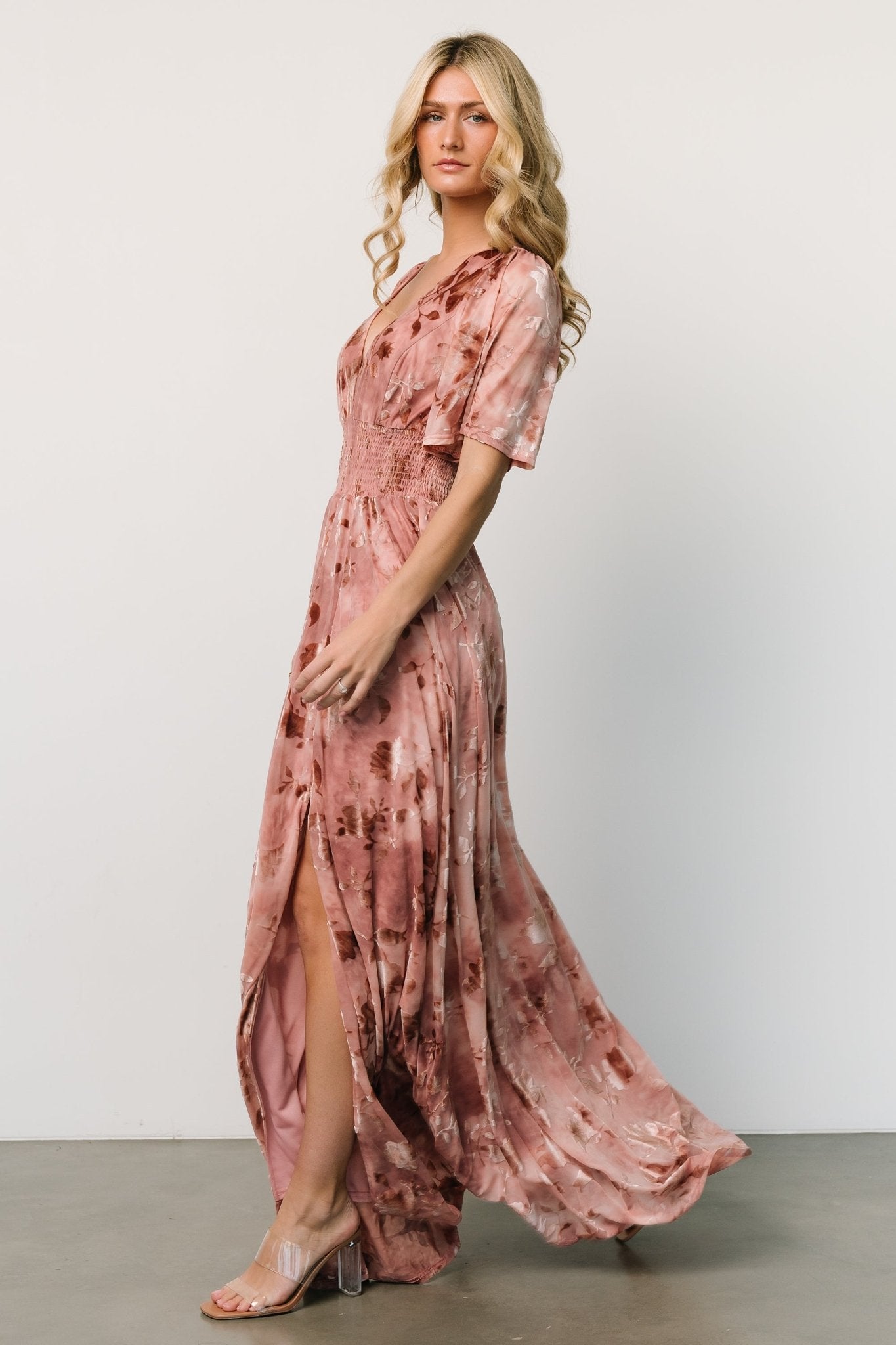 Veronica Velvet Maxi Dress | Blush Cheap