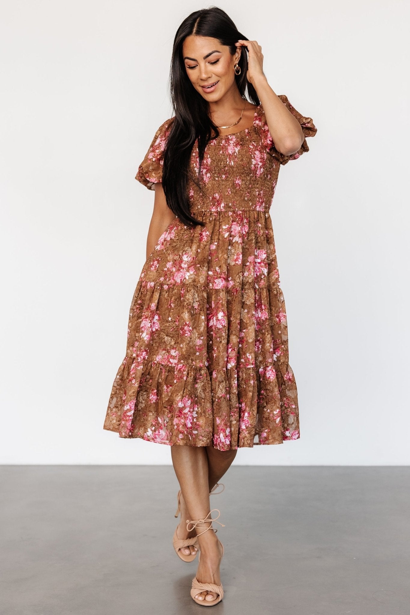 Lizzy Midi Dress | Copper + Pink Cheap Sale Reliable