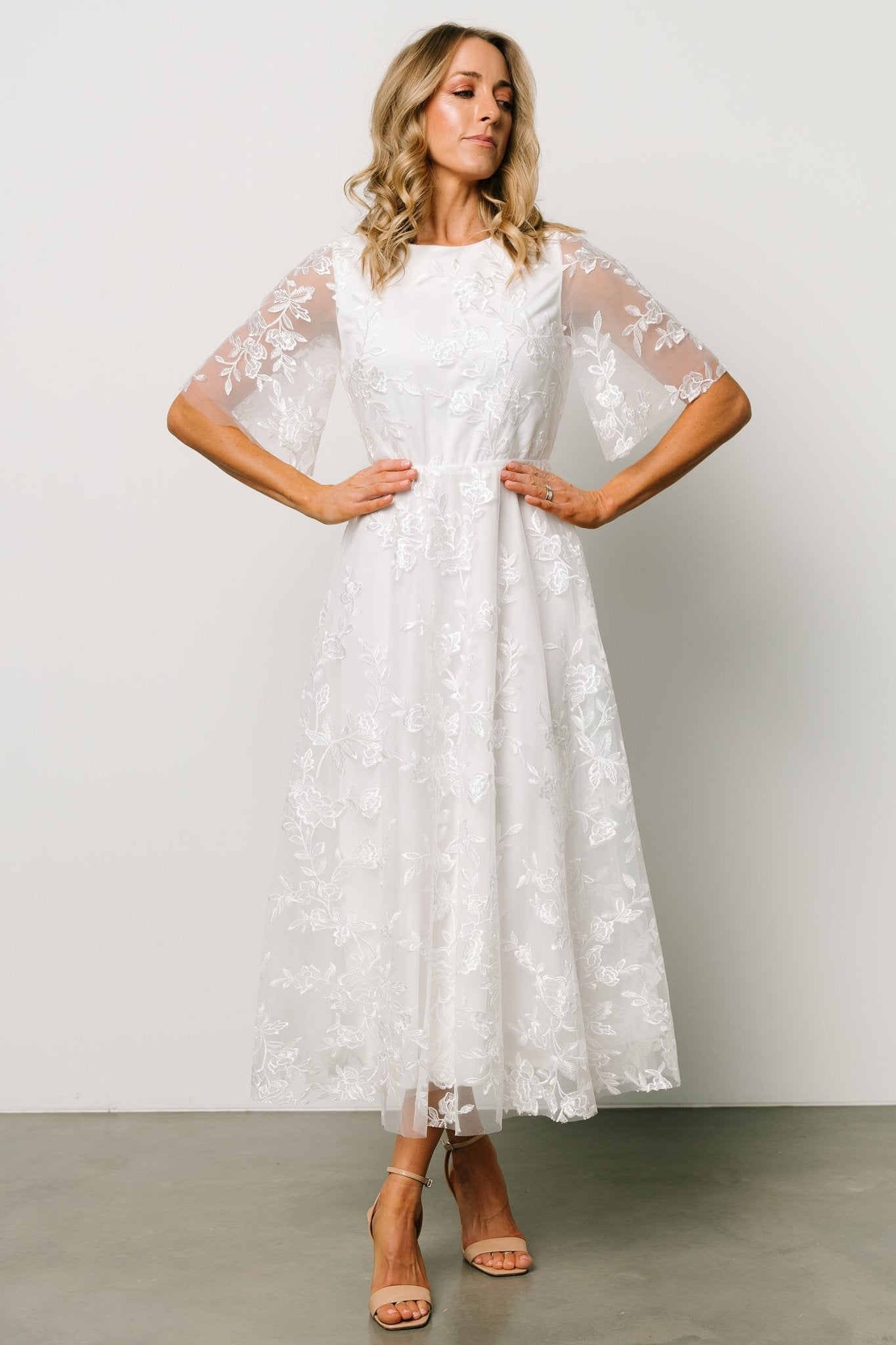 Arabella Embroidered Tulle Maxi Dress | White New Styles For Sale