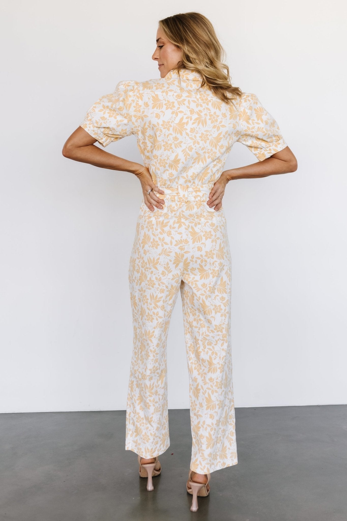 Annalise Jumpsuit | White + Yellow Cheapest For Sale