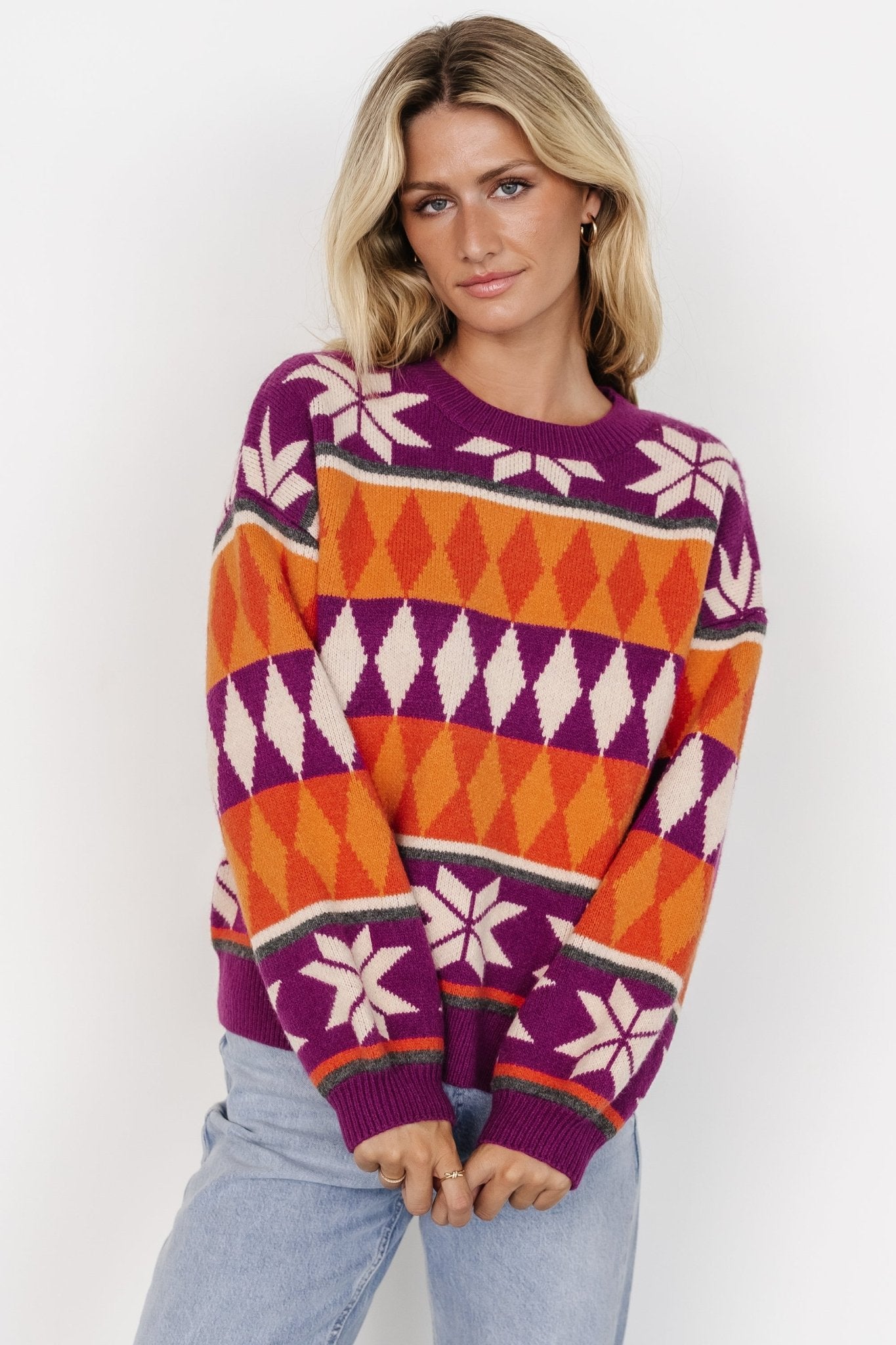 Zermatt Sweater | Magenta + Orange Print Cheapest Pice Sale Online