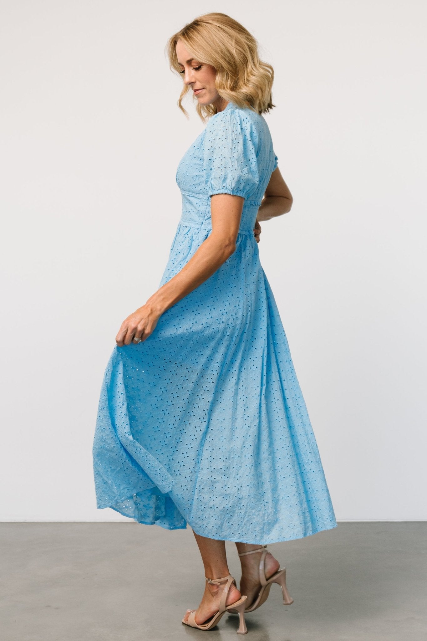 Esther Eyelet Midi Dress | Blue Visit Cheap Pice