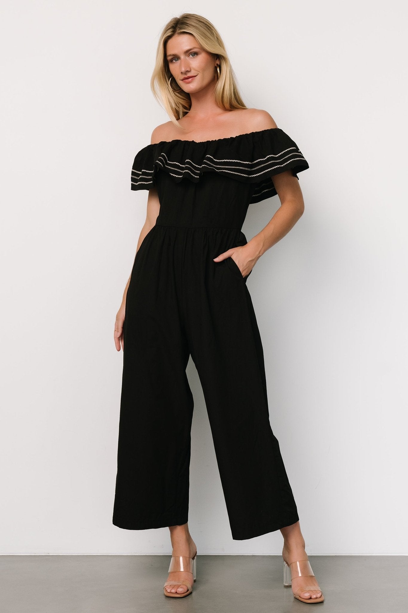 Reyna Off Shoulder Jumpsuit | Black Buy Cheap Official Site