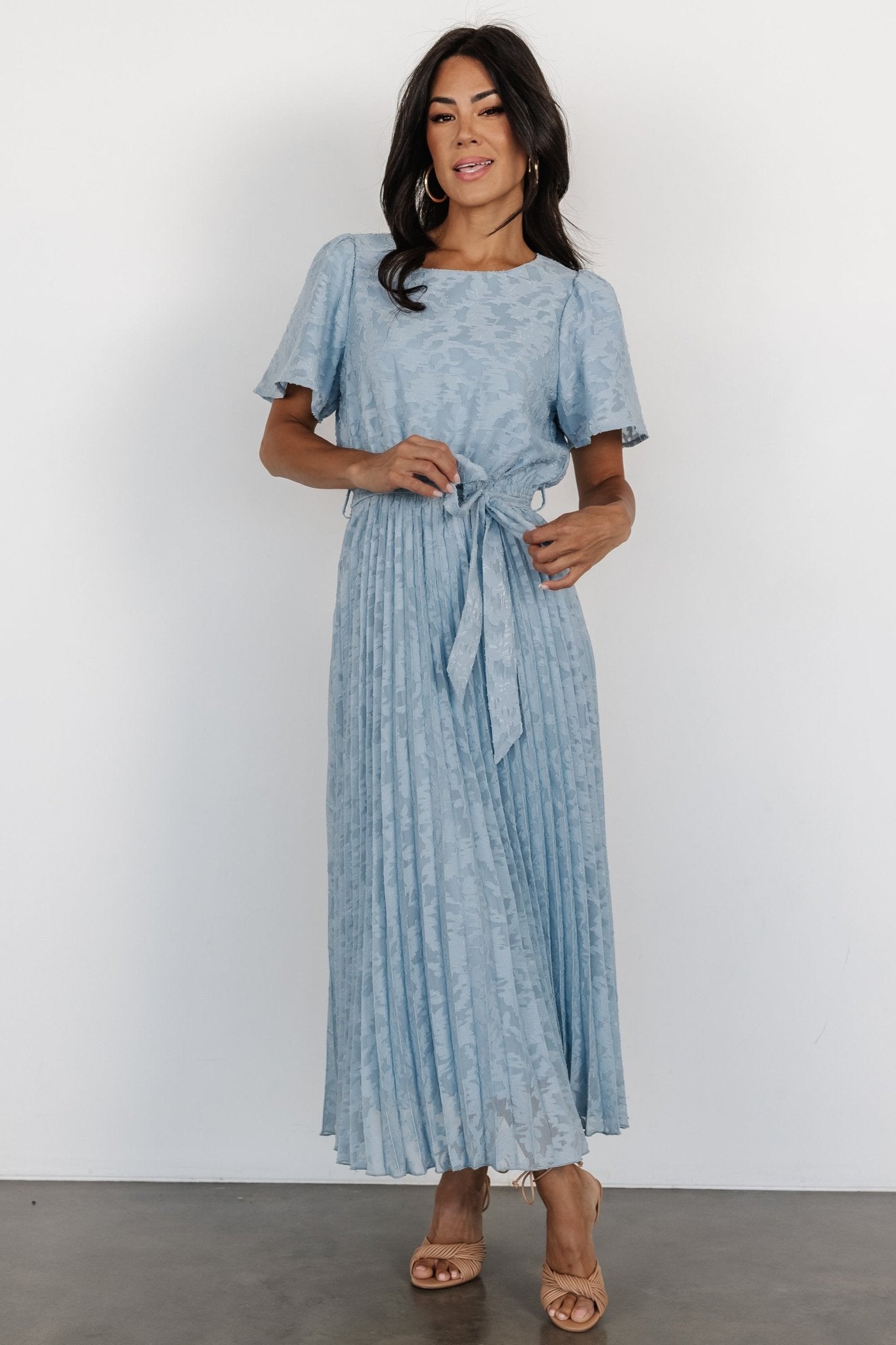 Mindy Pleated Dress | Light Blue Authentic